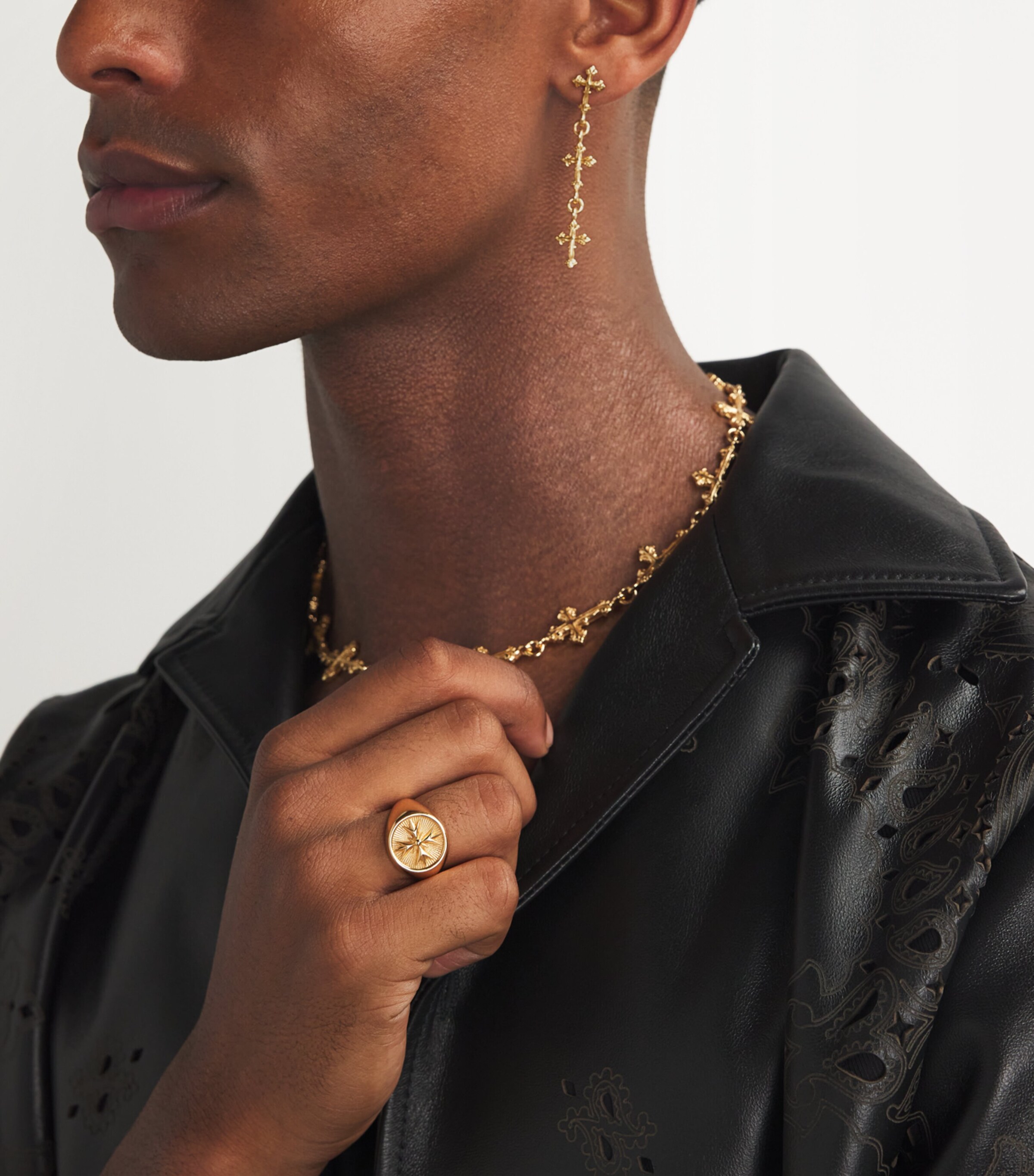Emanuele Bicocchi Gold-Plated Cross Drop Single Earring