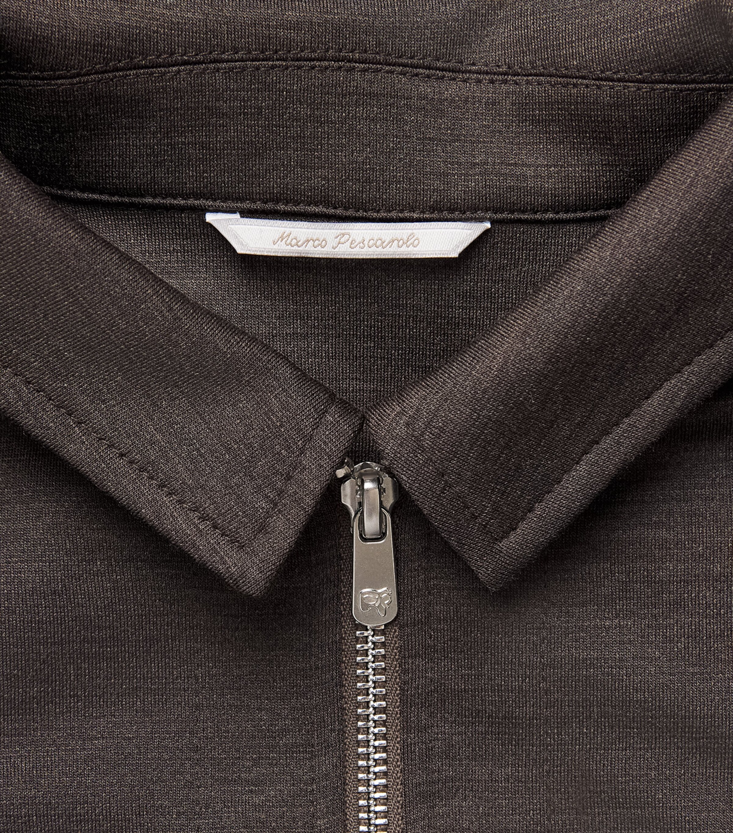 Marco Pescarolo Mens Wool-Cashmere-Blend Zip-Up Overshirt Brown Image 5