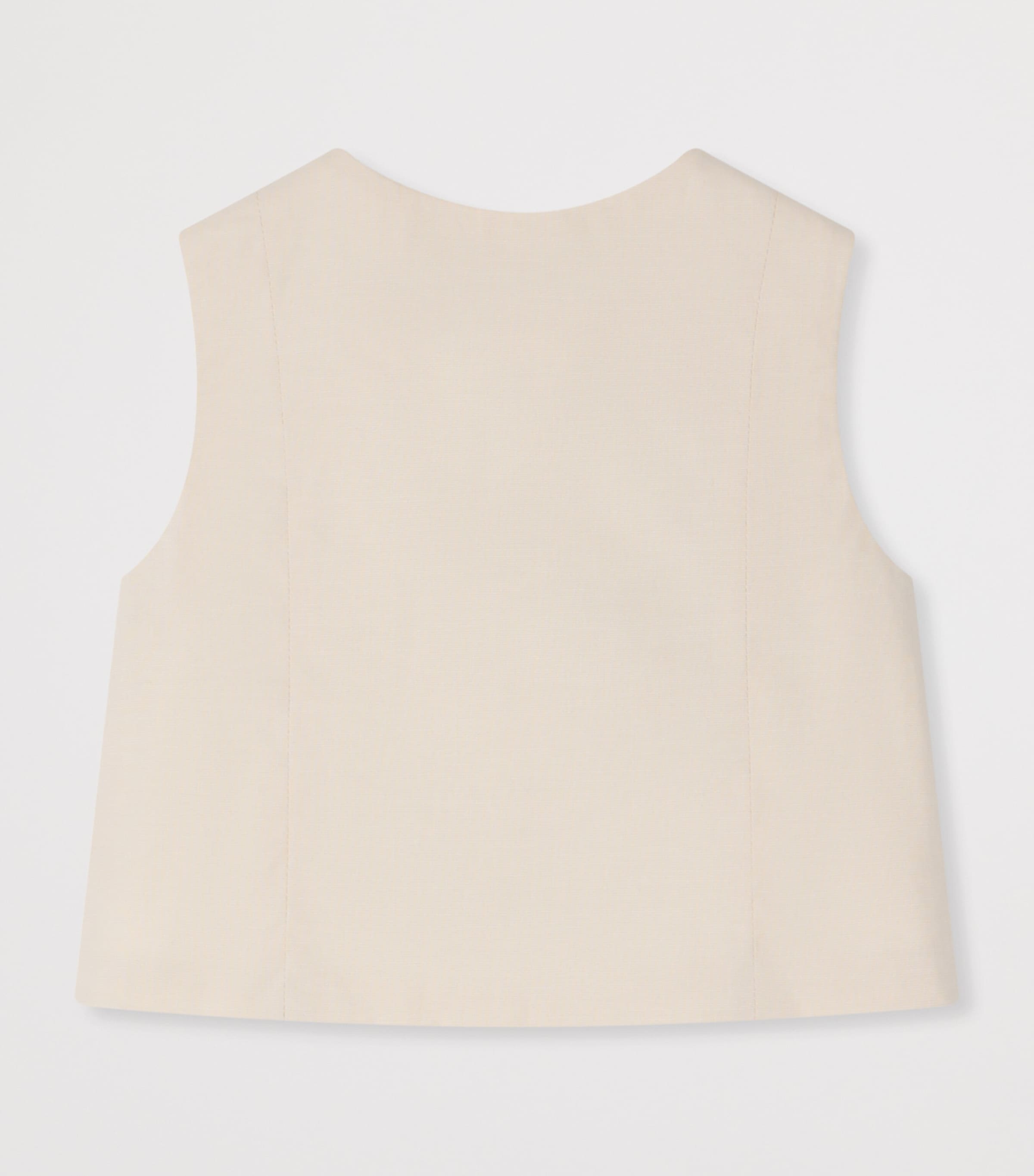 Bonpoint Stretch-Cotton Waistcoat (6-12 Months) Ecru Image 2