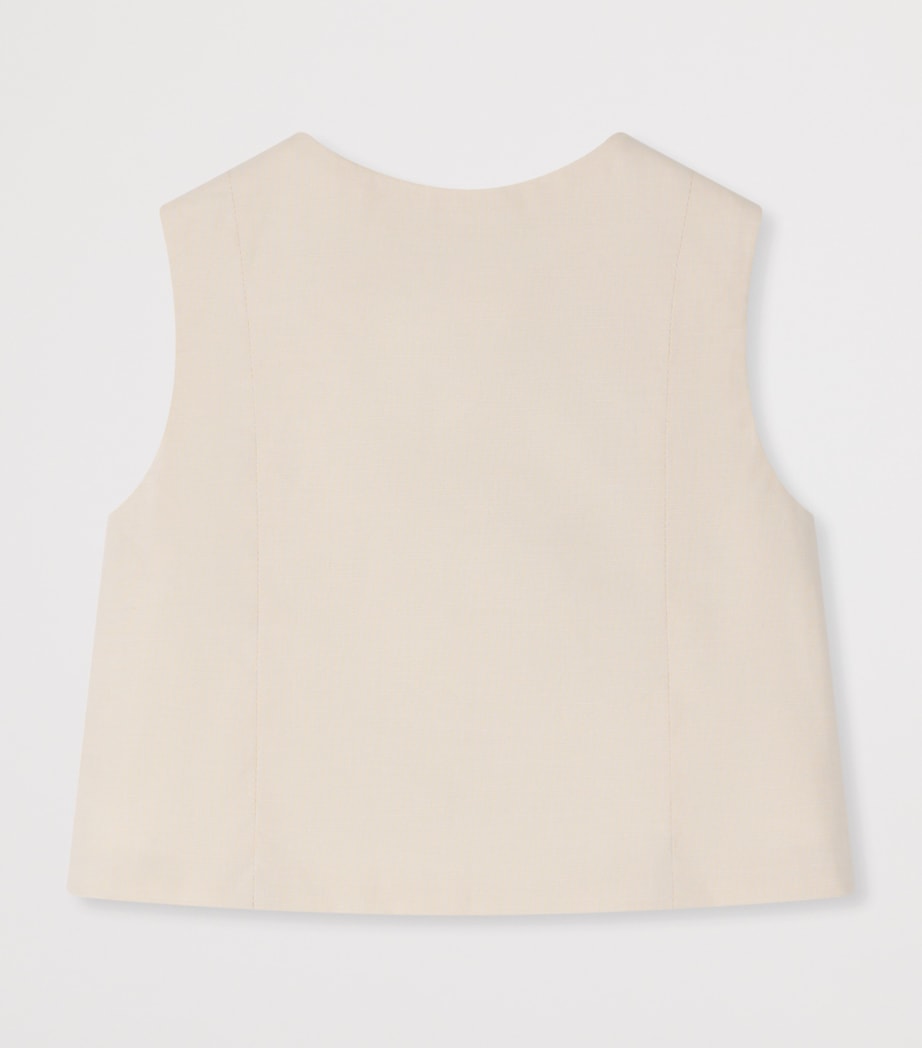 Bonpoint Stretch-Cotton Waistcoat (6-12 Months) Ecru Image 2