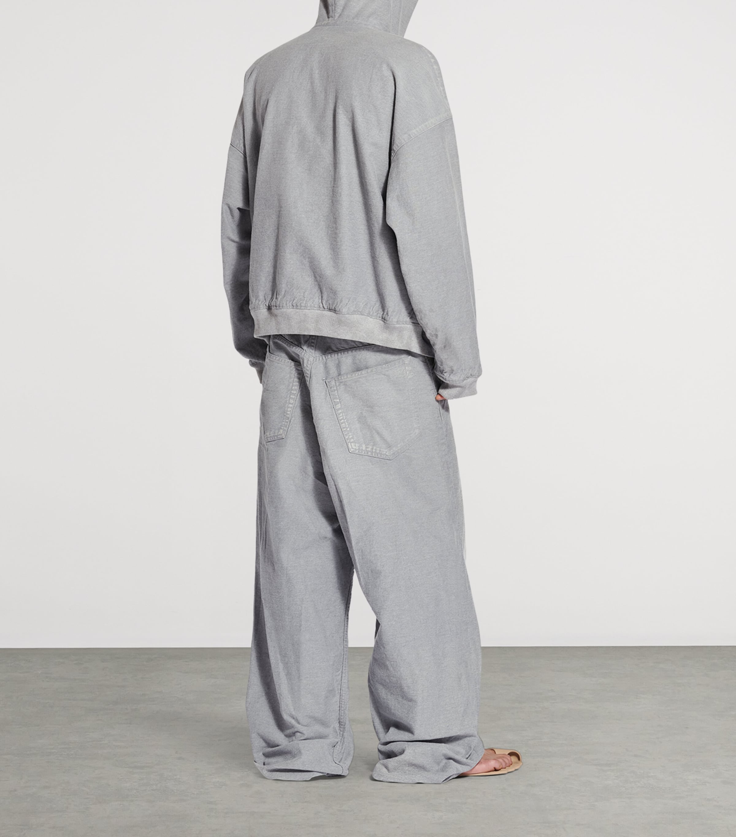 パーカー・フーディ BALENCIAGA TROMPE-LOEIL LAYERED HOODIE IN A MIX OF MATERIALS Balenciaga zip-up Layered Hoodie | Blue | FARFETCH