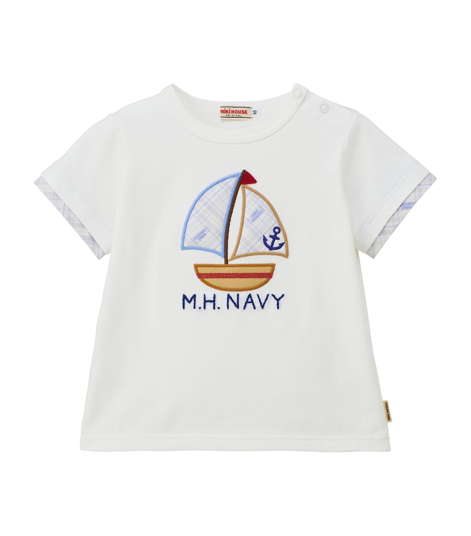 Miki House Cotton Embroidered Sailor T-Shirt (2-7 Years) Image 1
