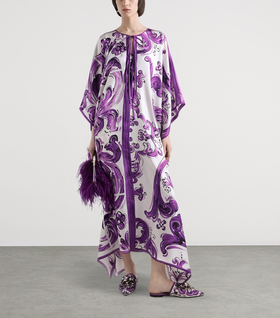 Silk Majolica Print Maxi Dress HP5DQ-MIX MAIOL Image 2