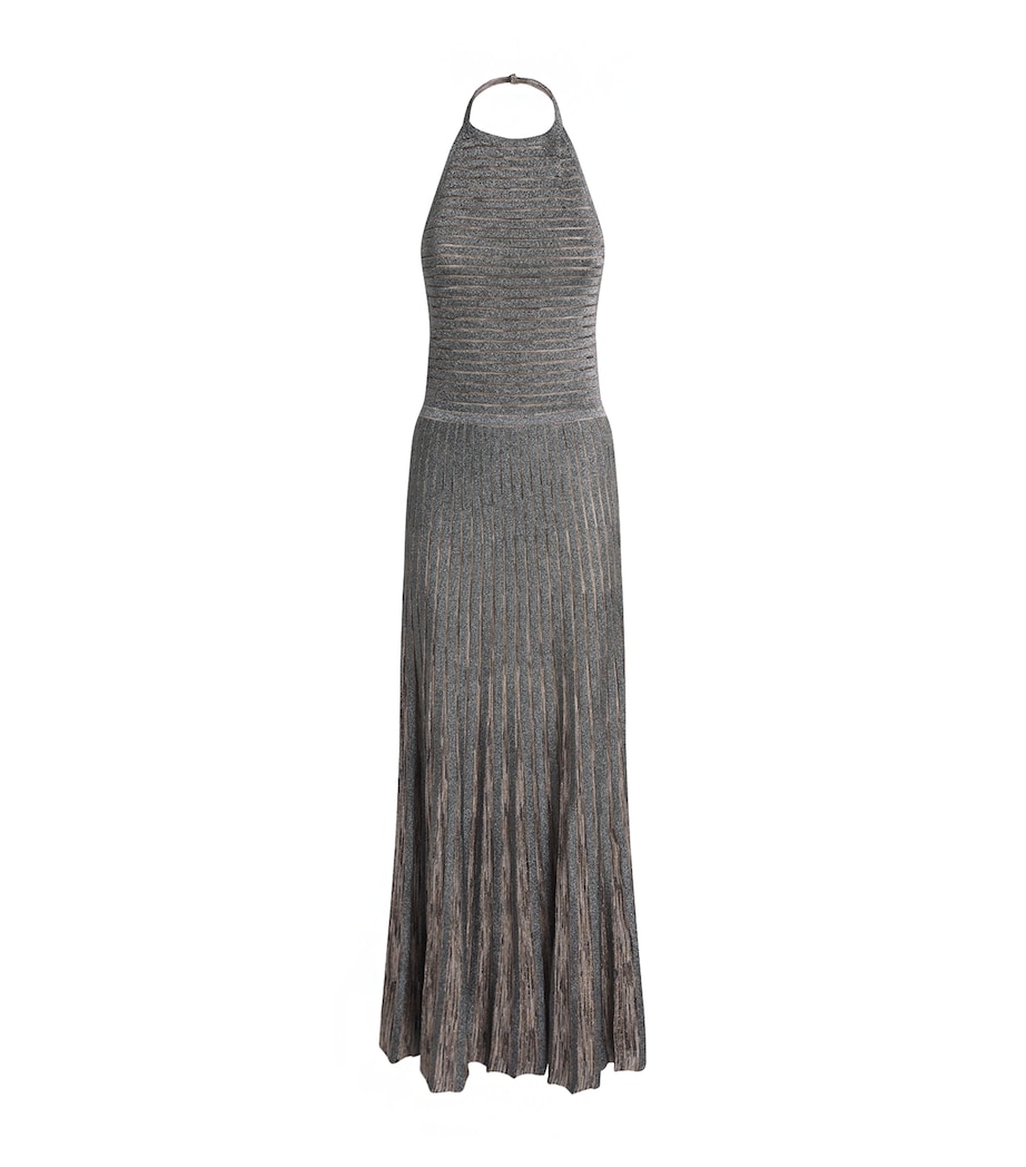 Missoni Womens Lamé Open-Back Maxi Dress Beige Tones Image 1