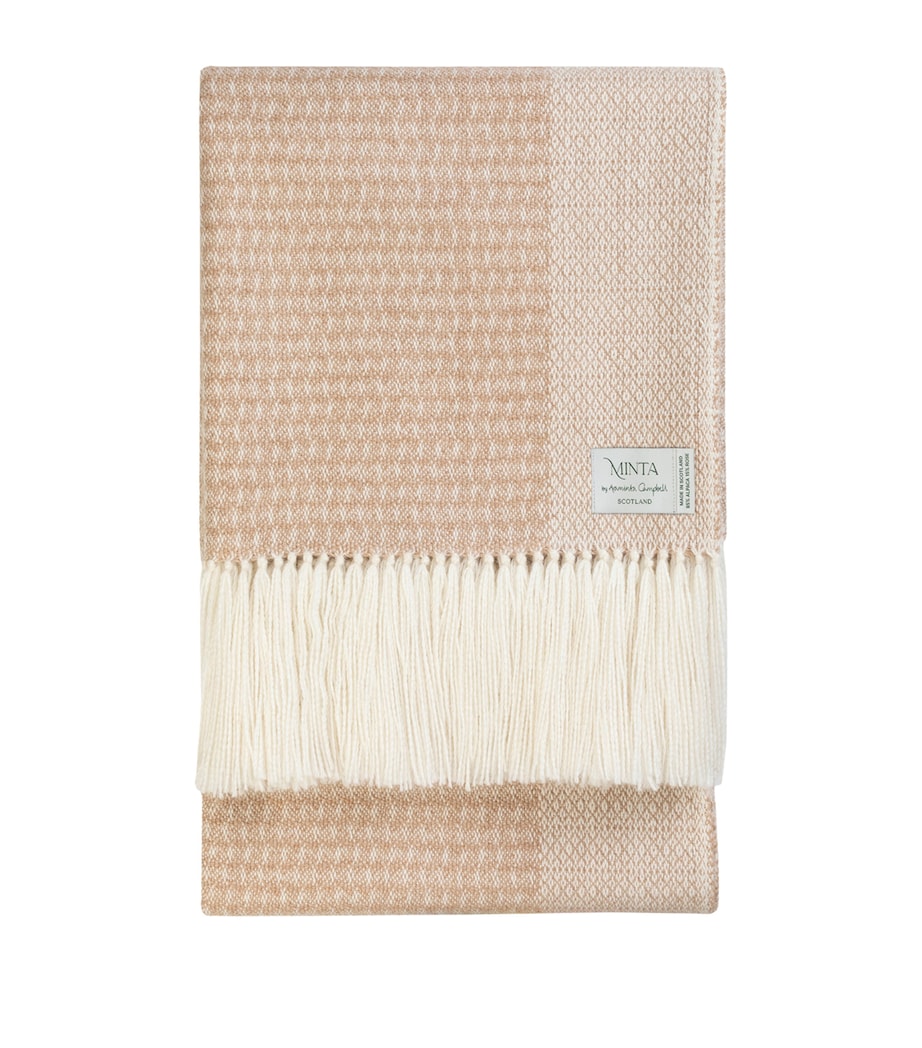 Araminta Campbell Large Alpaca-Blend Willow Throw (150cm x 300cm) Caramel Image 1
