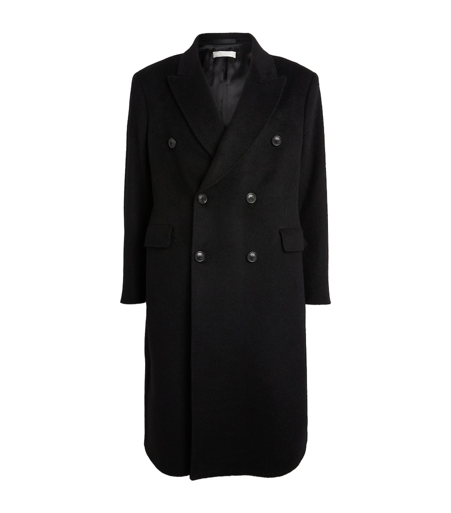 Our Legacy Mens Mohair-Blend Whale Overcoat Black Hairy Wool Image 1