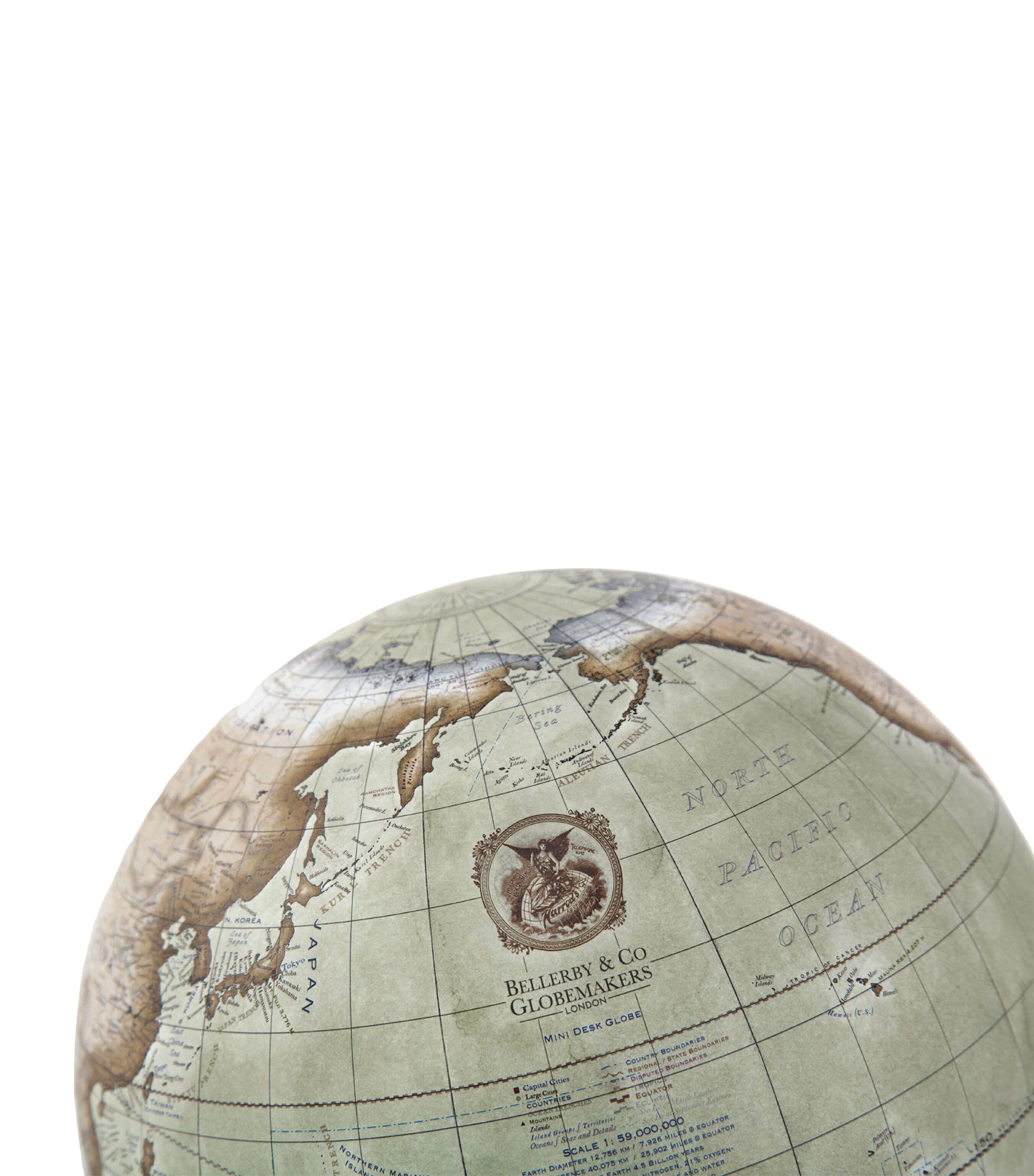 Bellerby The Brass Albion Desk Globe (22cm) Green Image 3