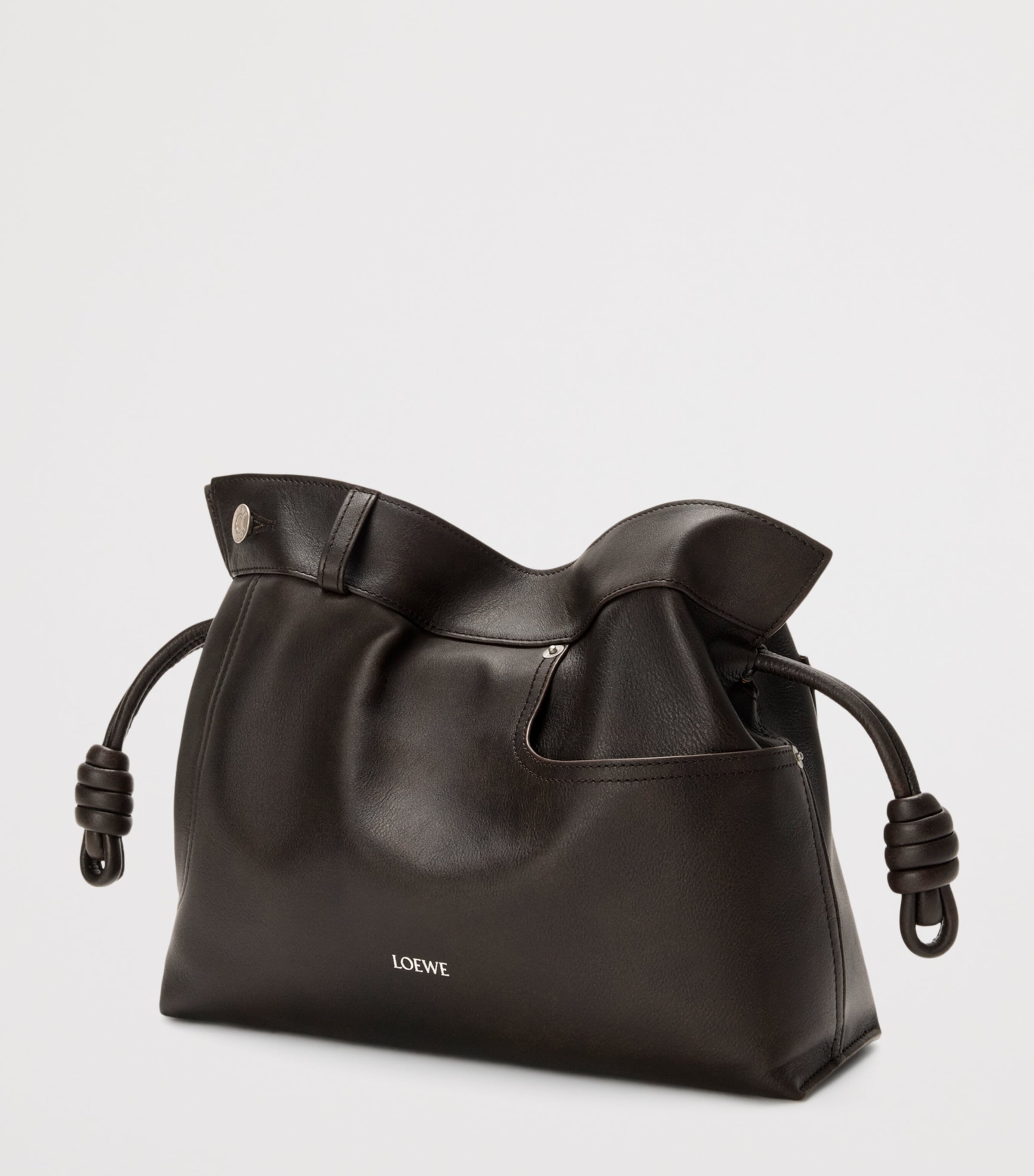 Medium Calfskin Flamenco Panta Clutch Bag VINTAGE BROWN Image 3