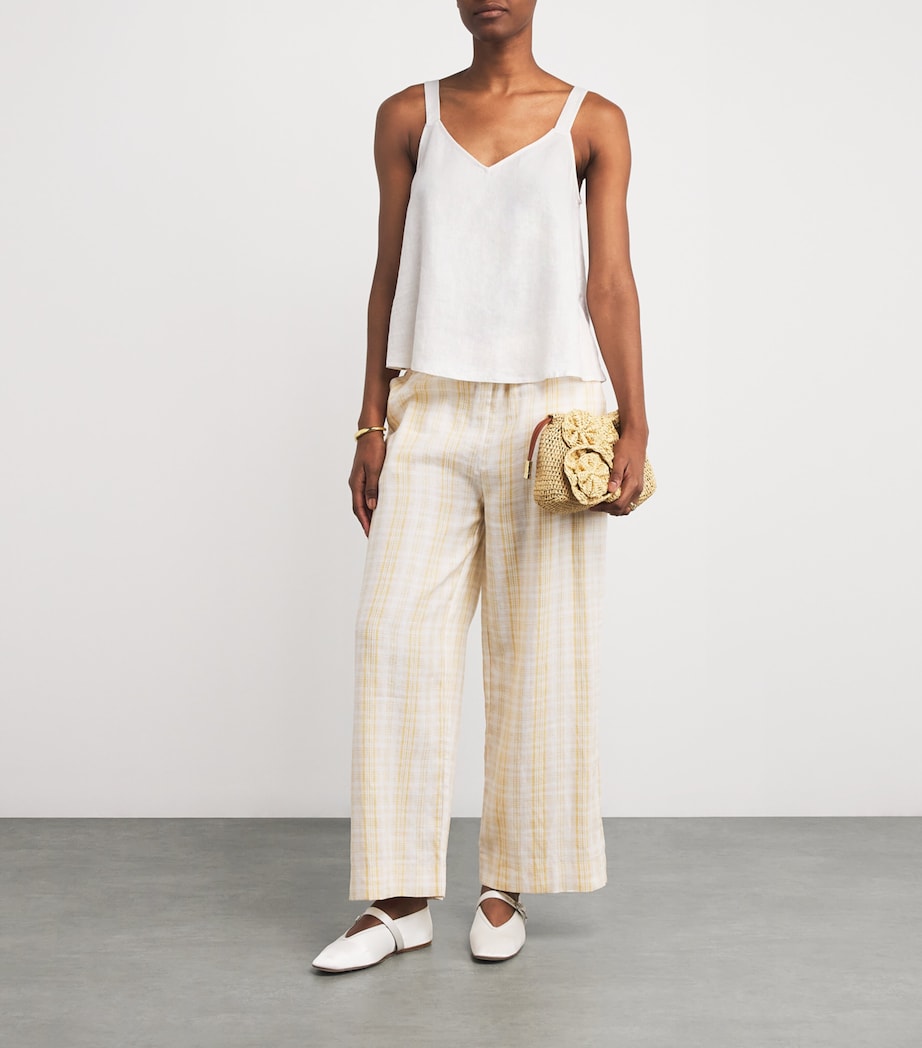 Linen-Blend V-Neck Cami Top OFWHT OFF WHITE Image 2