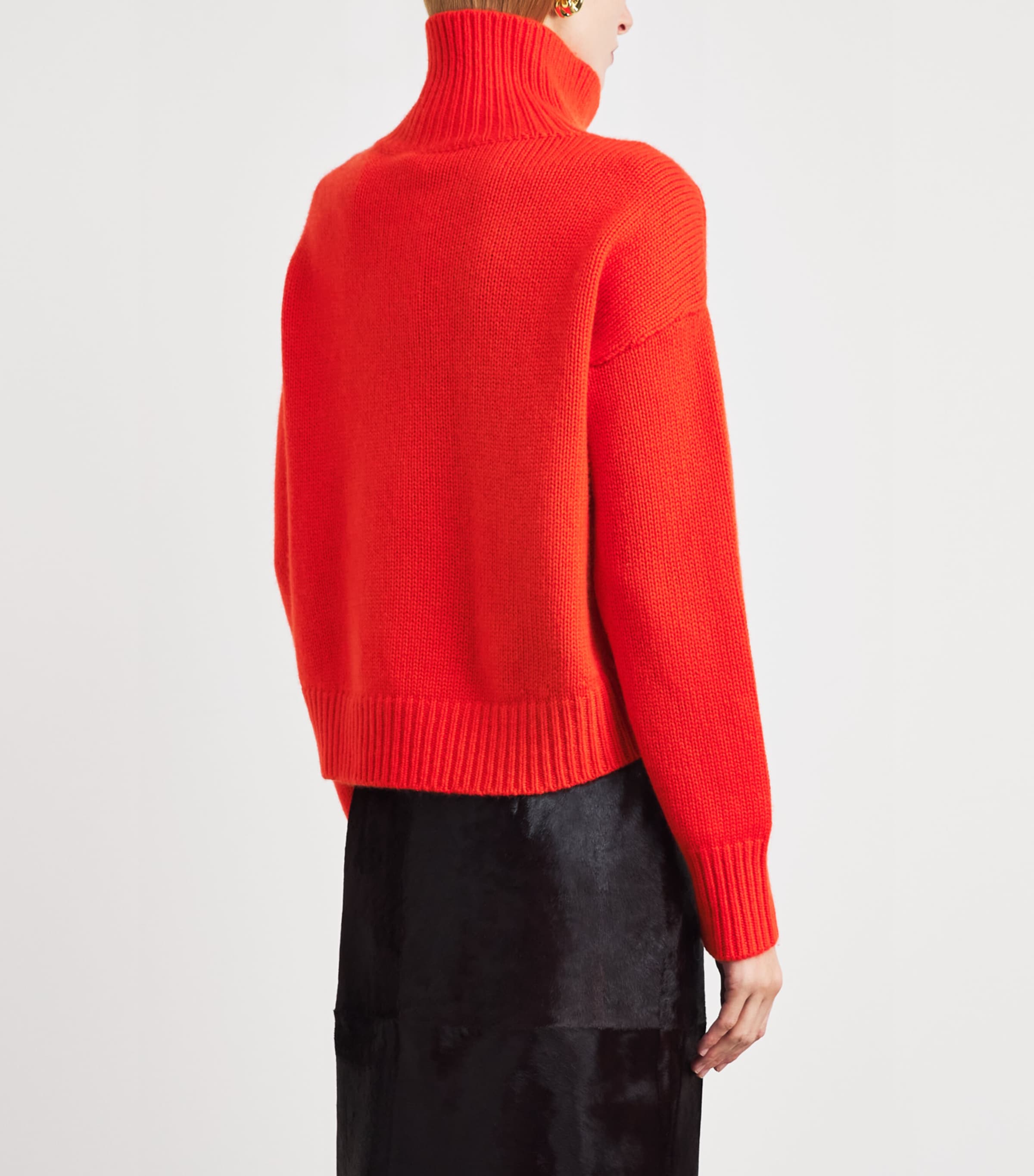 Yves Salomon Womens Wool-Cashmere Funnel-Neck Sweater Image 5