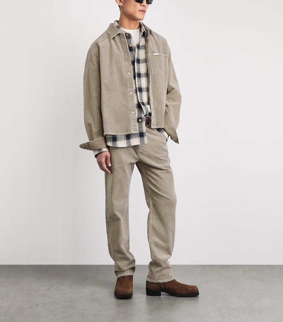 Represent Mens Corduroy Shirt Vintage Khaki Image 2