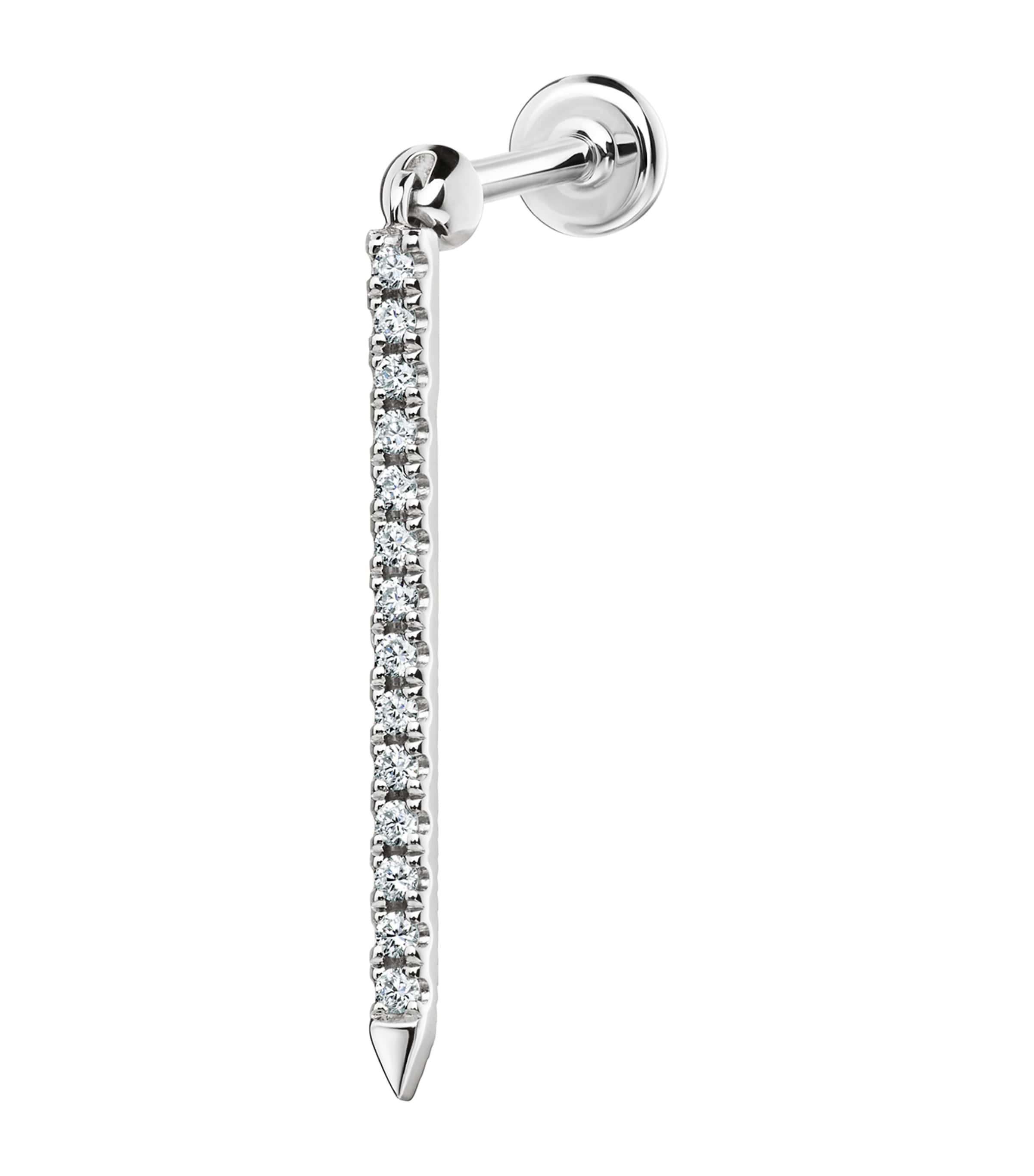MARIA TASH DIAMOND ETERNITY BAR CHARM THREADED STUD EARRING