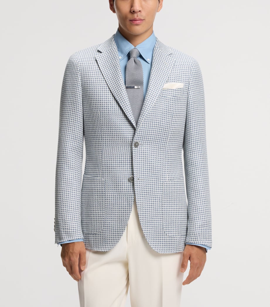 BOSS Mens Linen-Silk-Cotton Slim Blazer Image 2