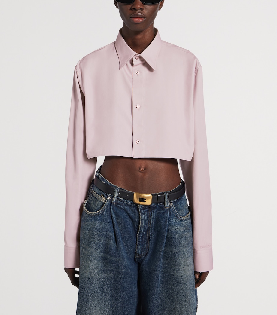 Balenciaga Womens Cotton-Silk Cropped Shirt Image 5