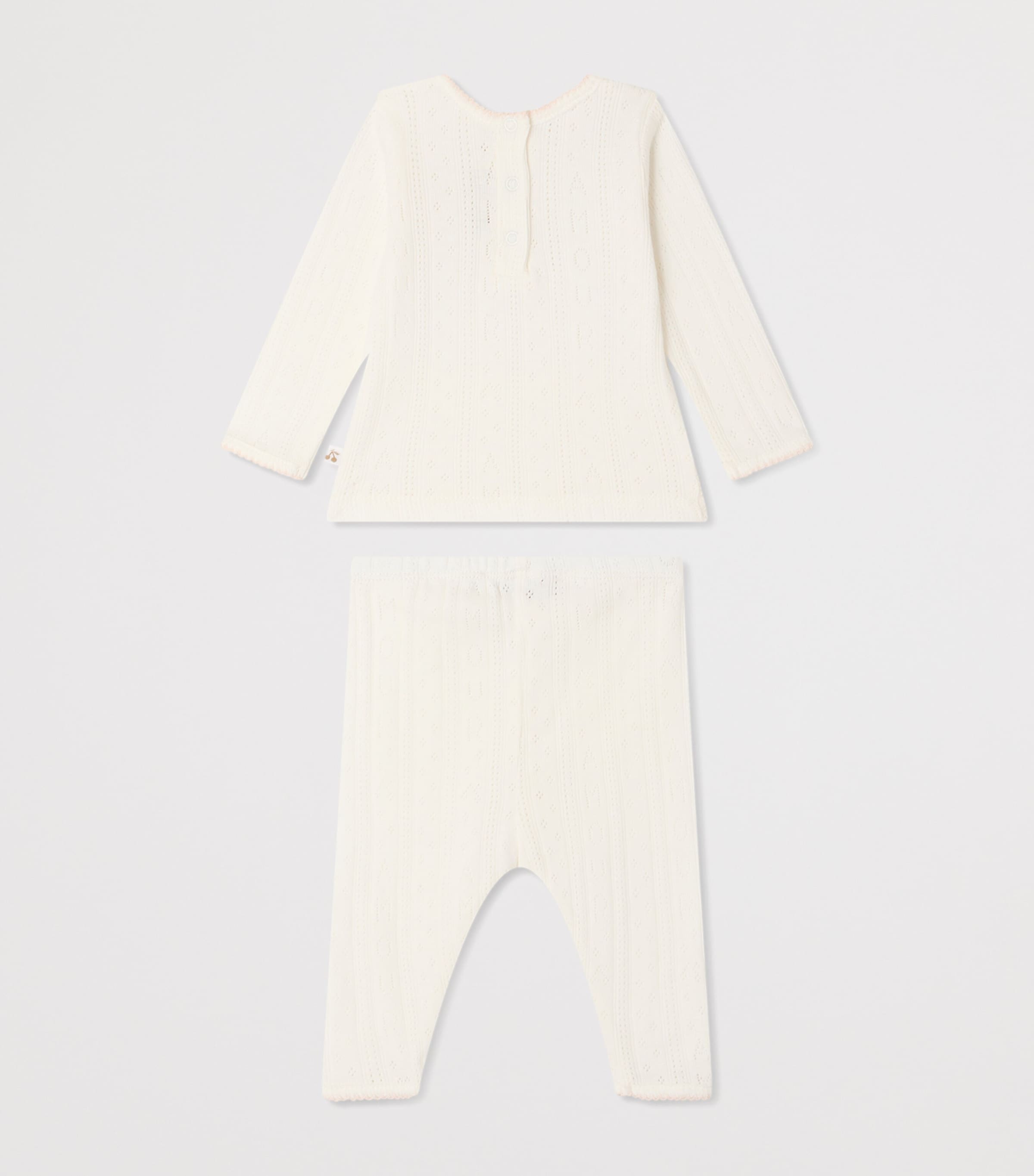 Cotton Top and Trousers Set (1-18 Months) BLANC LAIT Image 2