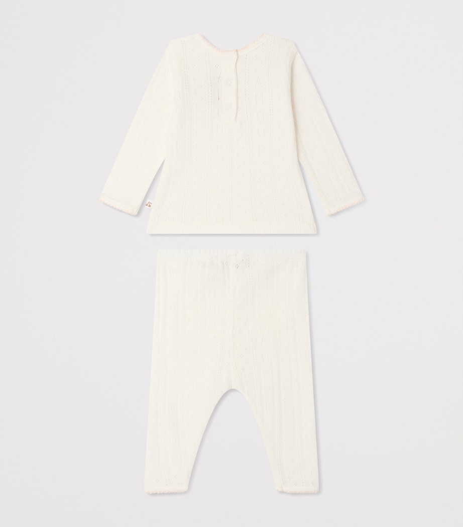 Cotton Top and Trousers Set (1-18 Months) BLANC LAIT Image 2