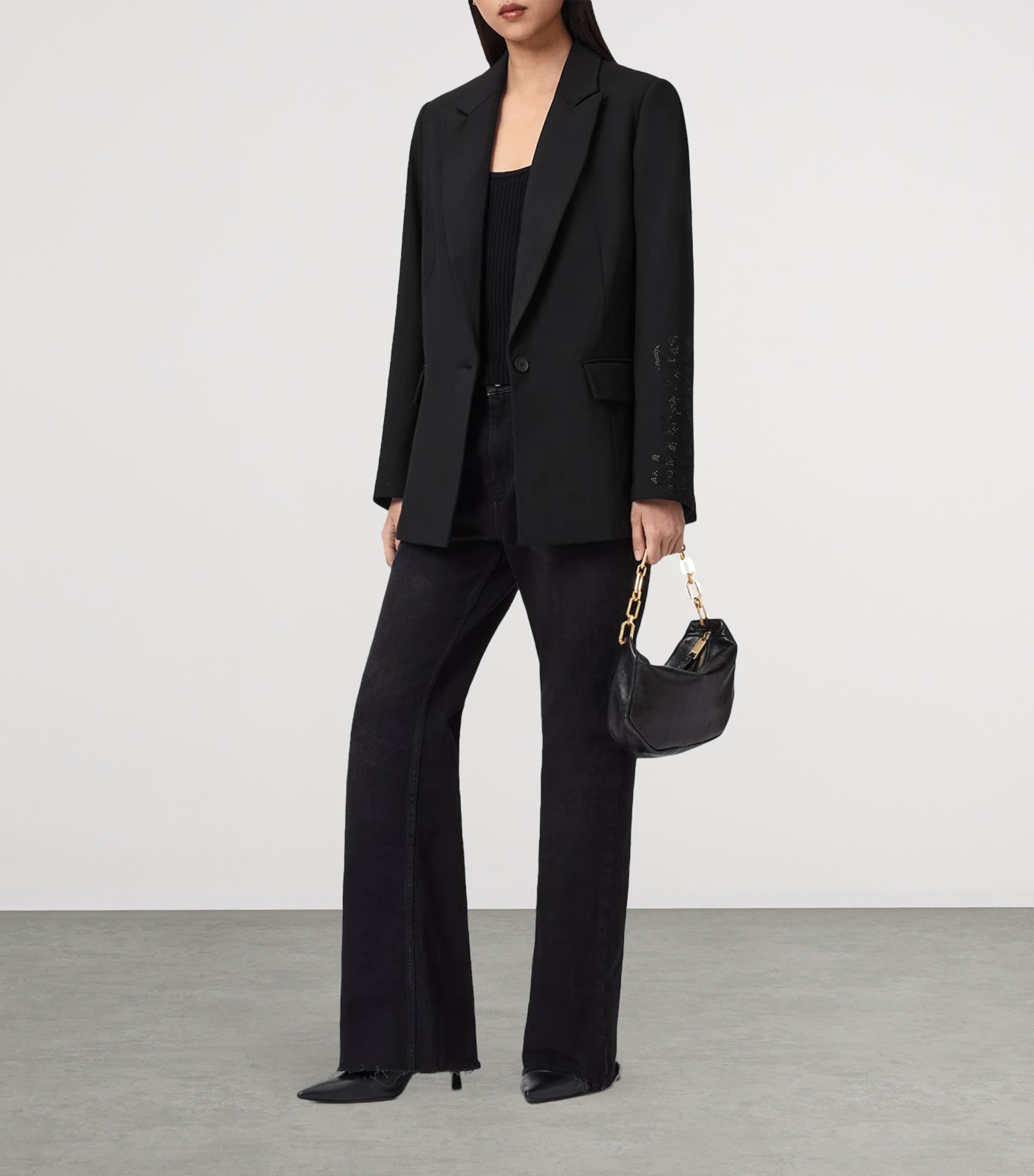 AllSaints Womens Embellished Ottie Skull Blazer Black Image 6