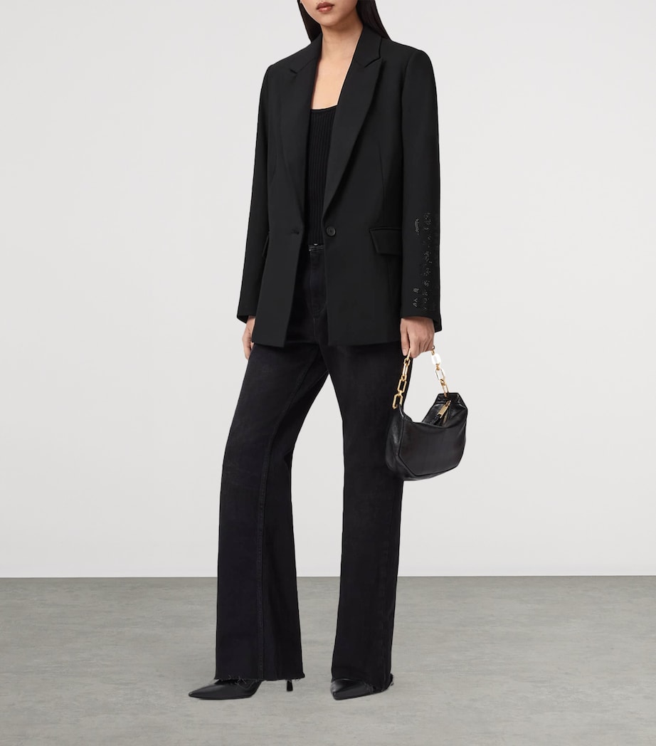 AllSaints Womens Embellished Ottie Skull Blazer Black Image 6