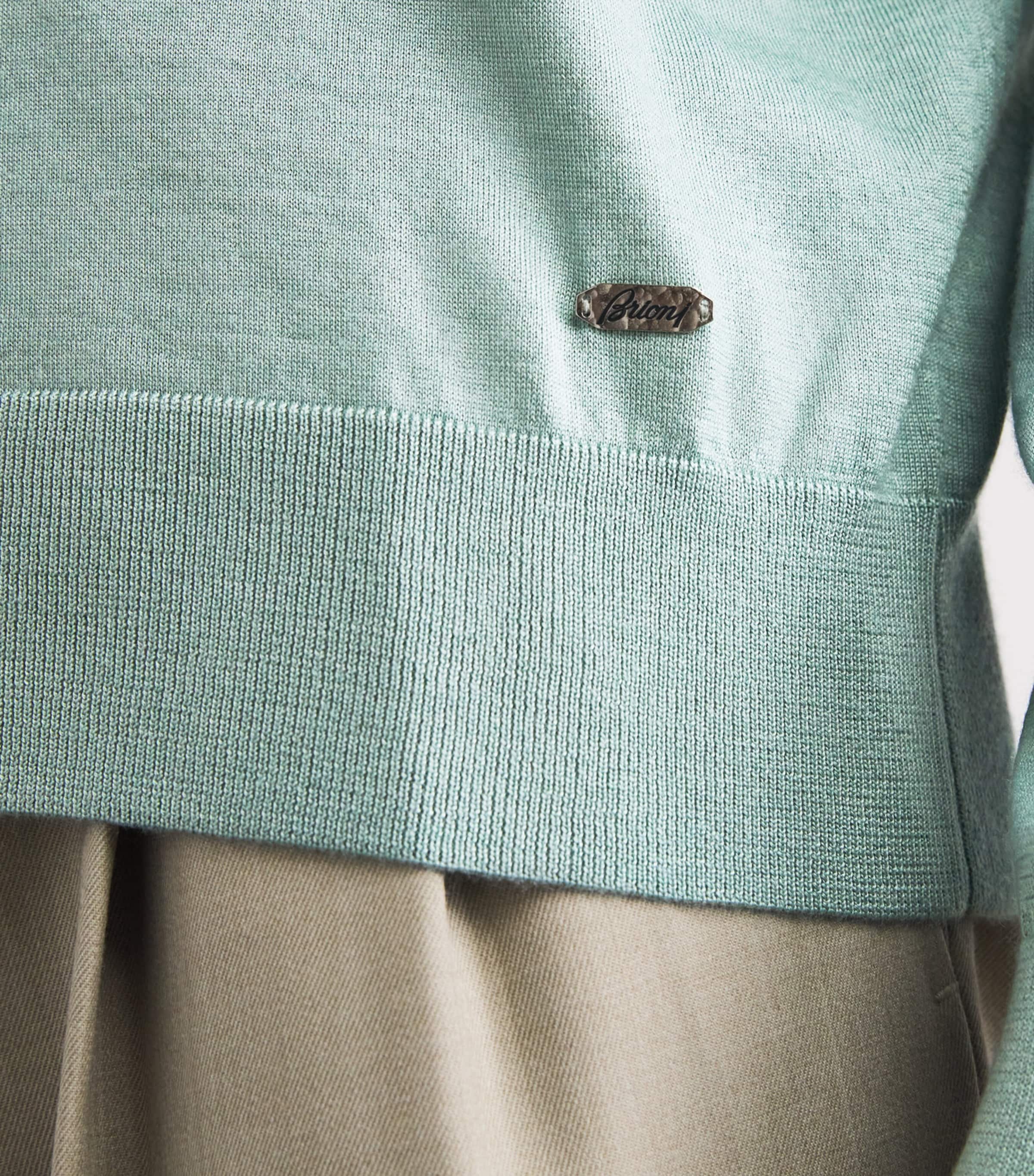 Brioni Mens Cashmere-Silk Long-Sleeve Polo Shirt Image 3