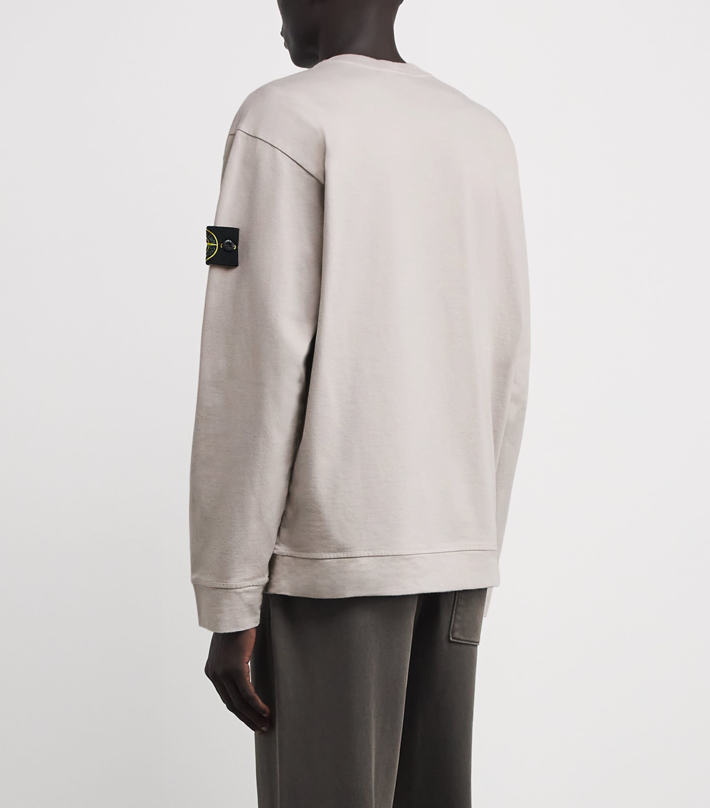 Stone Island Grey Cotton Compass Logo Sweatshirt | Harrods UK