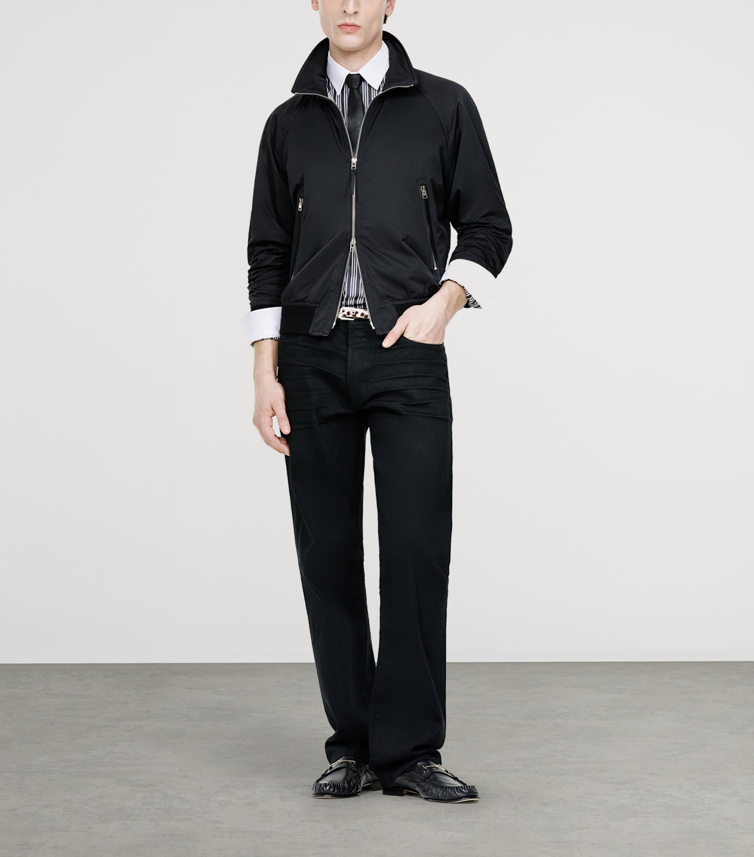 Tom Ford Technical Bomber Jacket In Blue