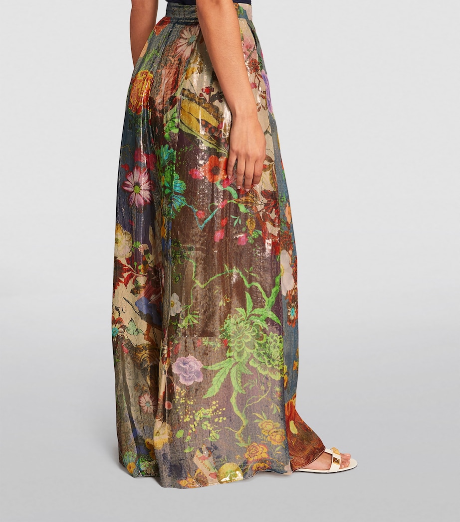 TORLOWEI Womens Silk Adora Trousers Okoye In Bloom Image 4