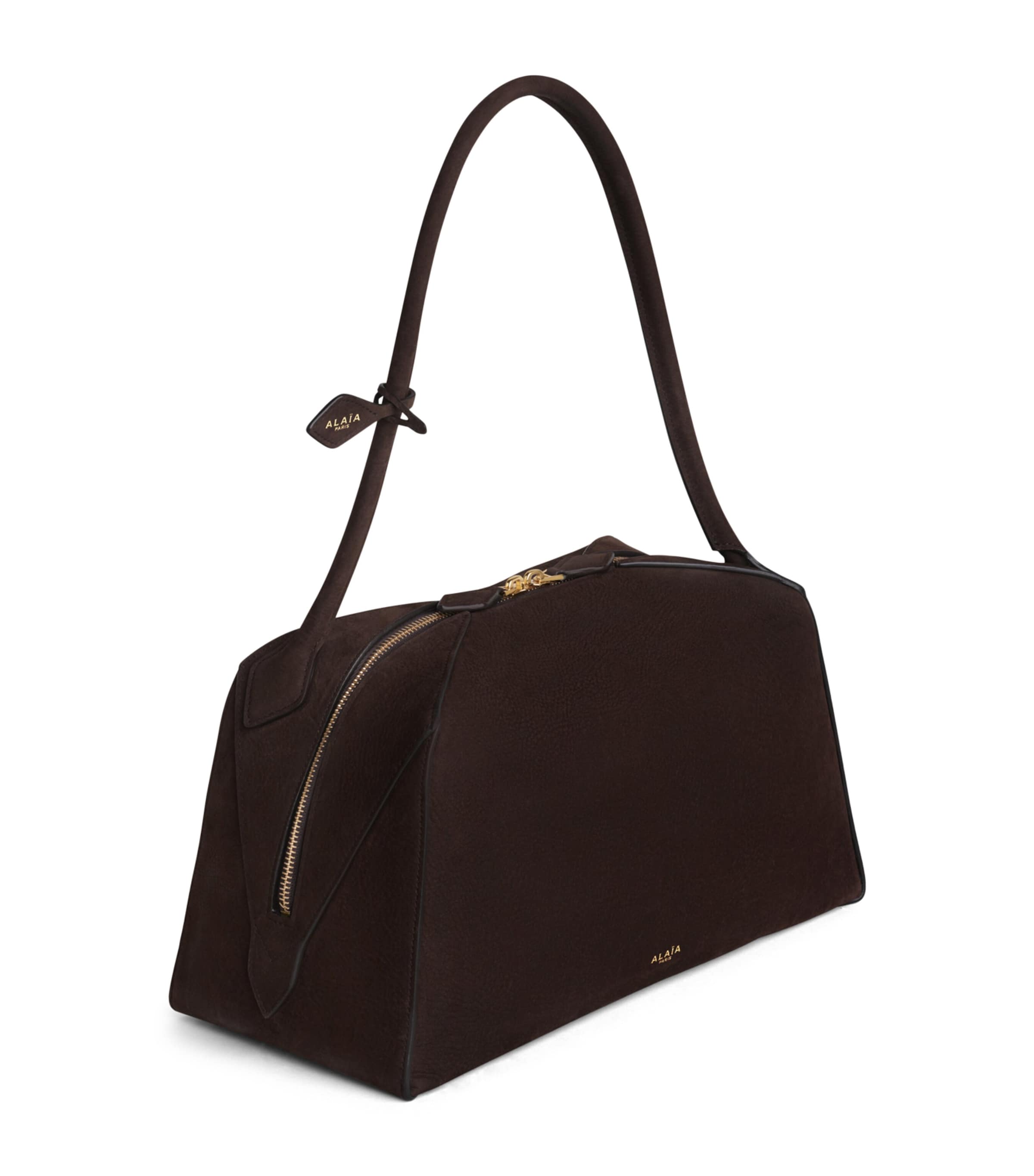 Nubuck Leather Le Bouledogue Shoulder Bag BLEU FONCE Image 2