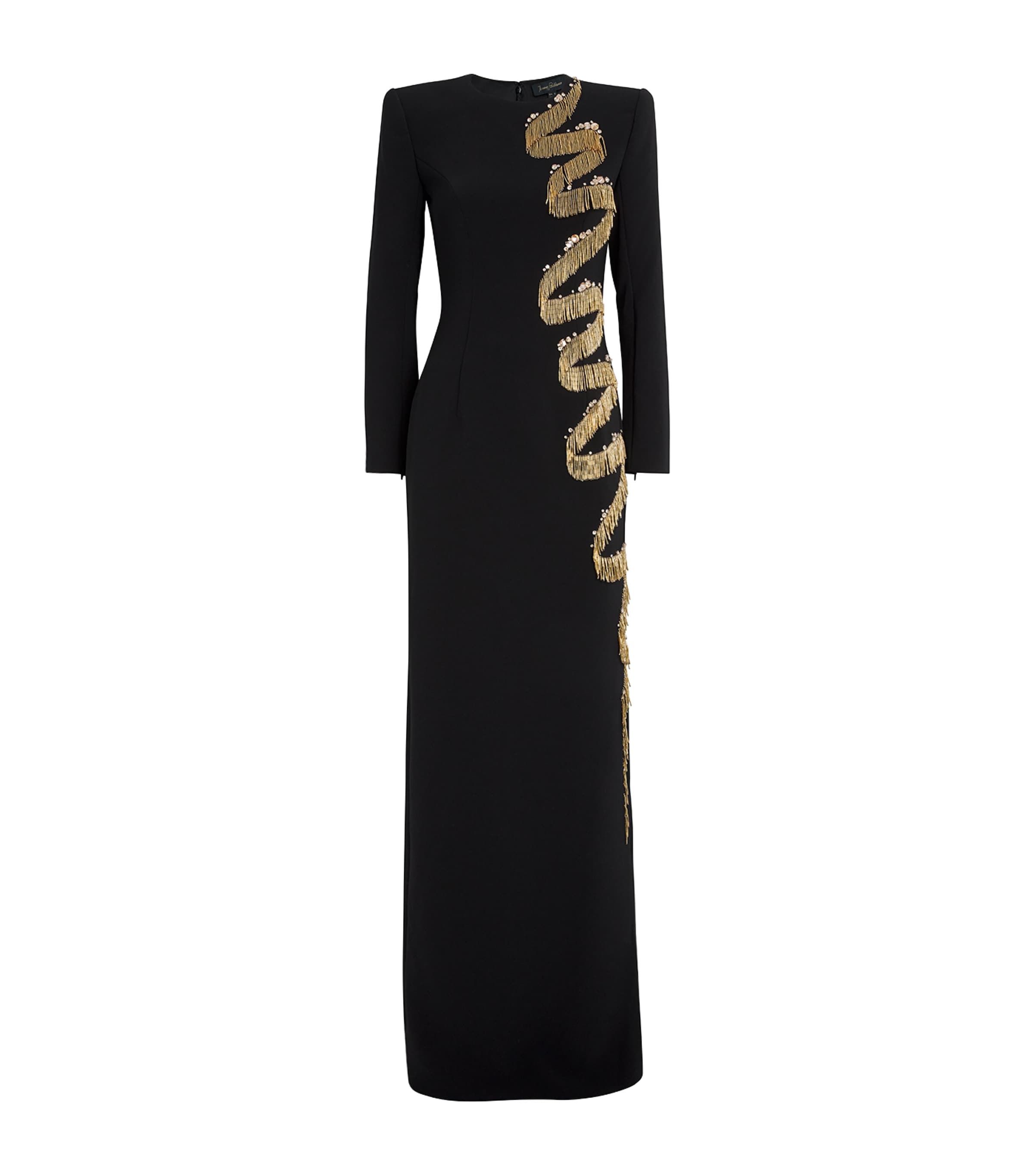 Jenny Packham Embellished Liberty Maxi Dress In Black