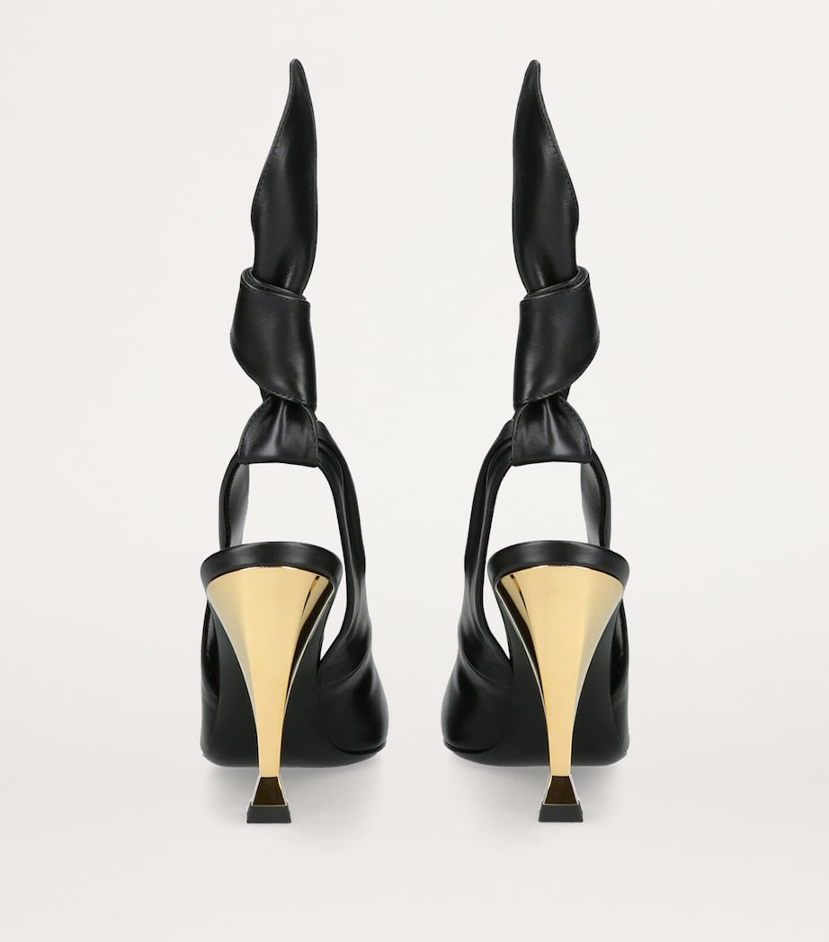 Leather Beauw Slingback Pumps 95 BLACK Image 2