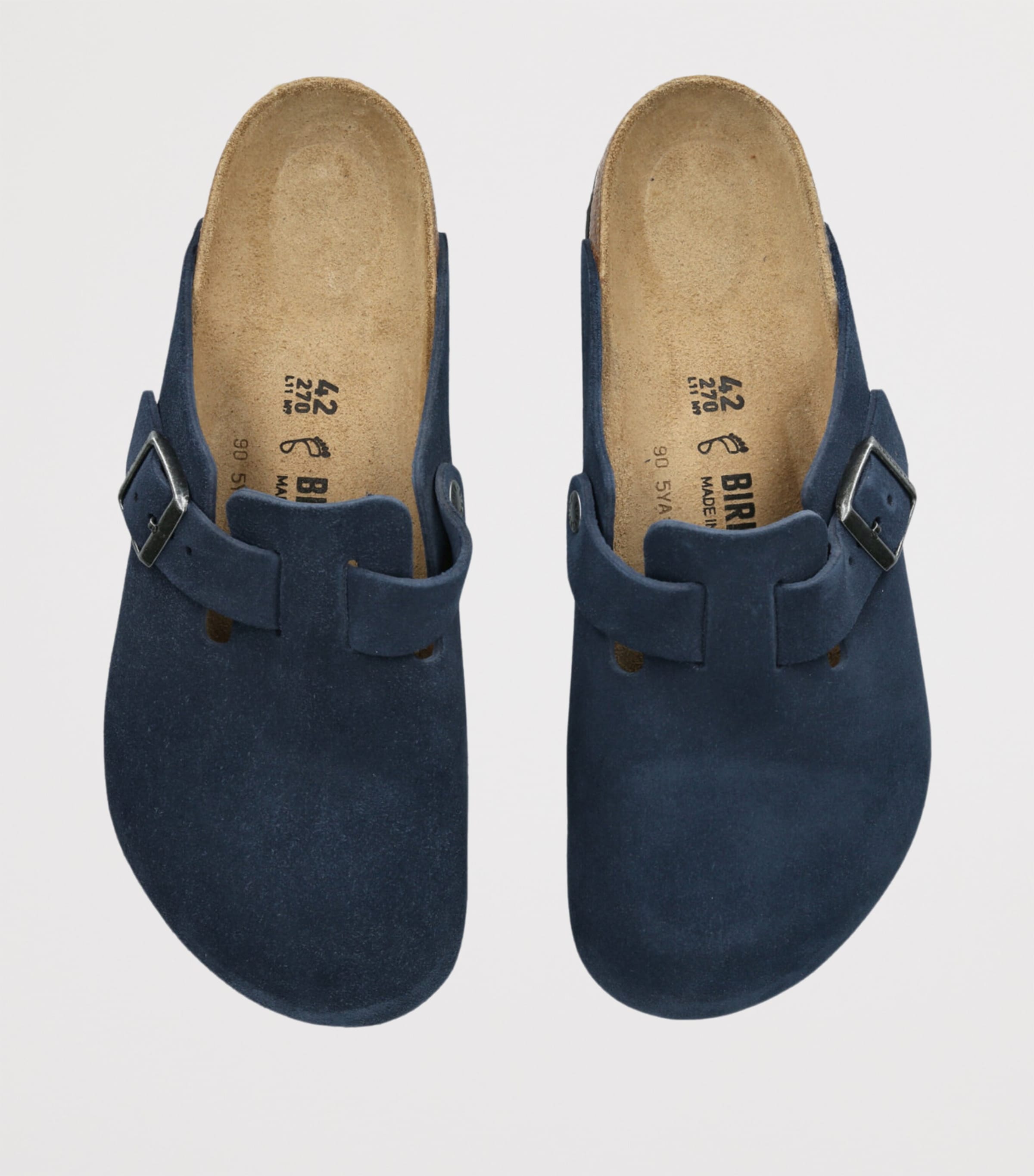 Suede Boston Clogs NAVY Image 4