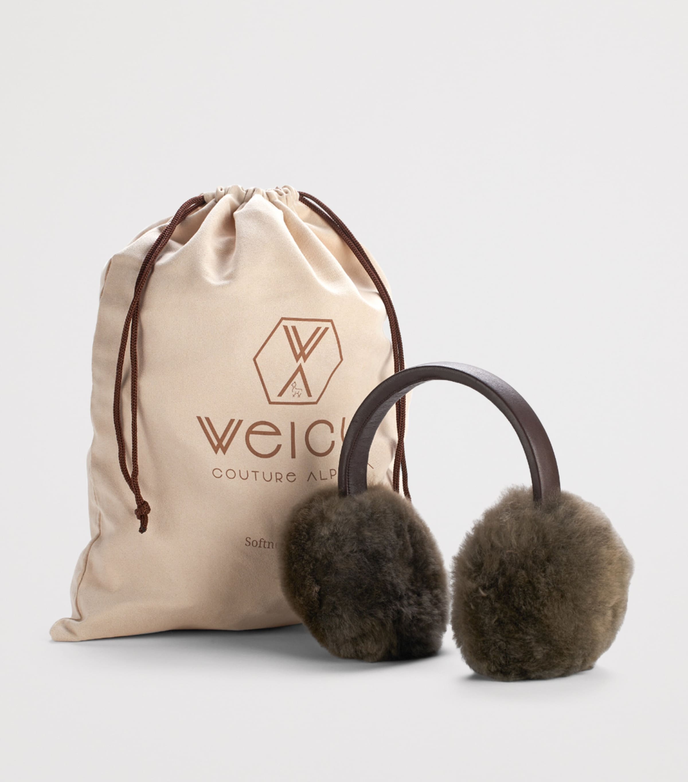 Weich Royal Alpaca Wool Olmo Earmuffs Beige Image 6