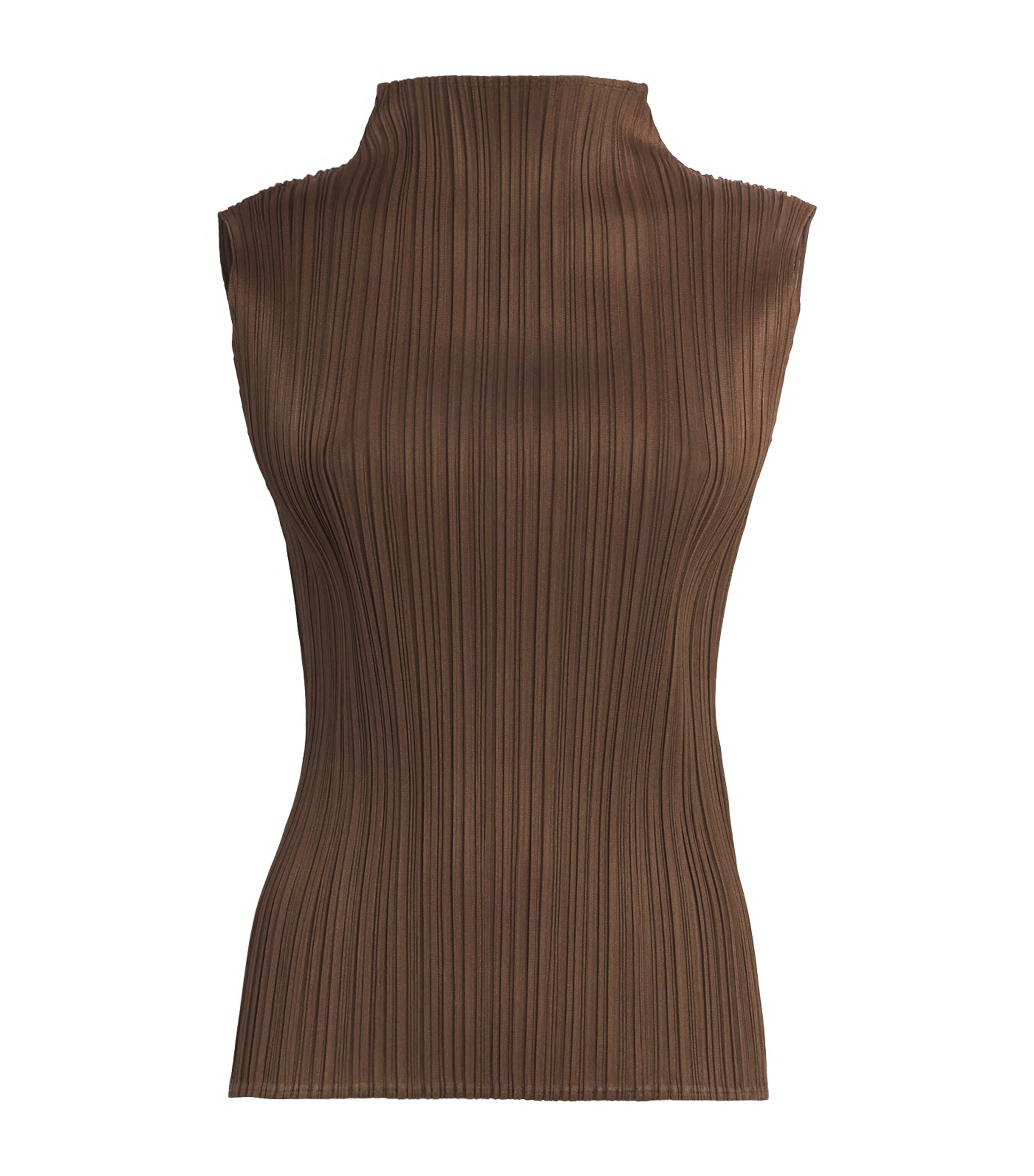 PLEATS PLEASE タンクトップ ブラウン Pleats Please Issey Miyake Brown New Colorful Basics Tank Top