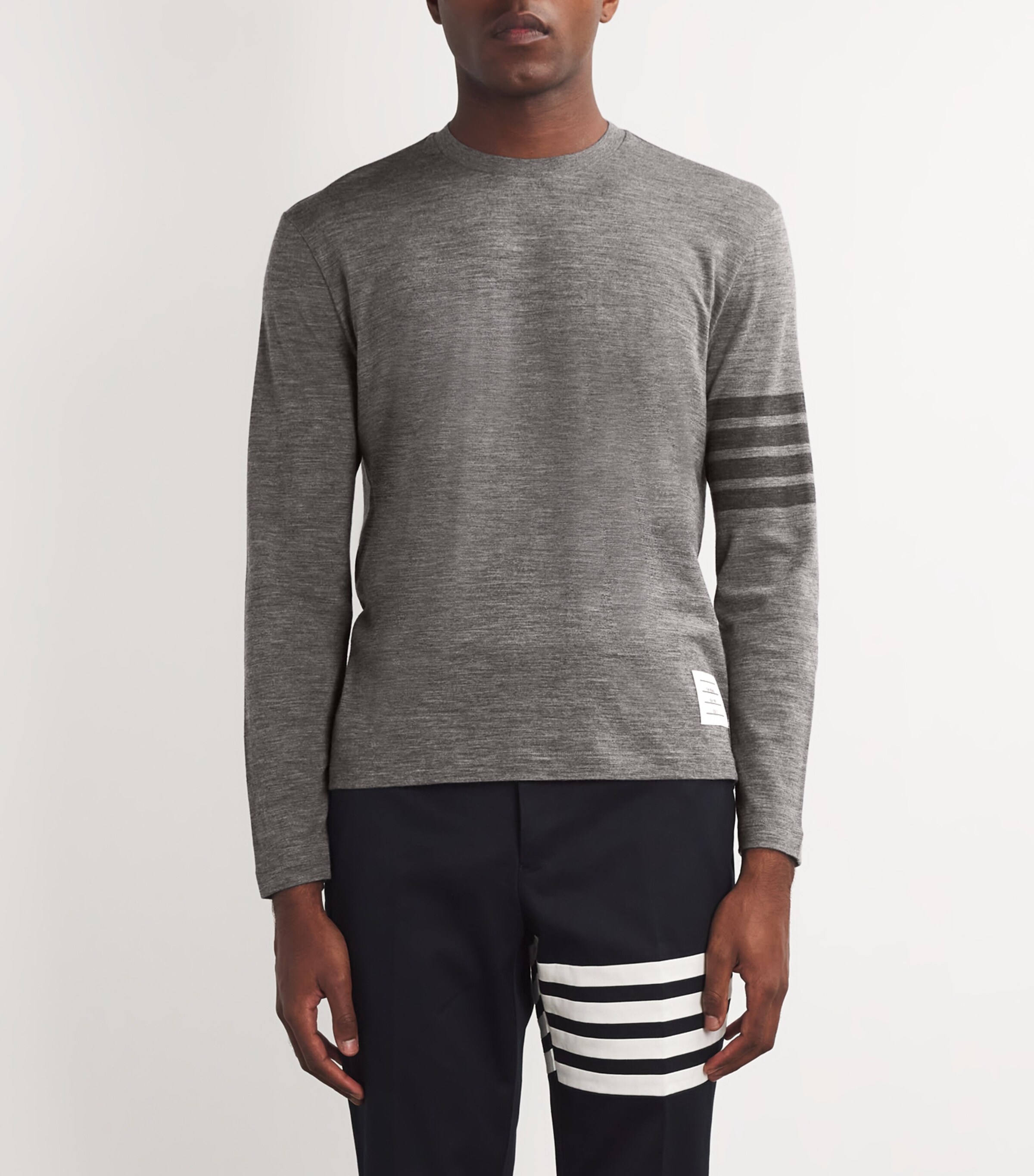 【送料&関税込】Thom Browne Long Sleeve Wool T-shirt Merino Wool Armband Shirt | Thom Browne