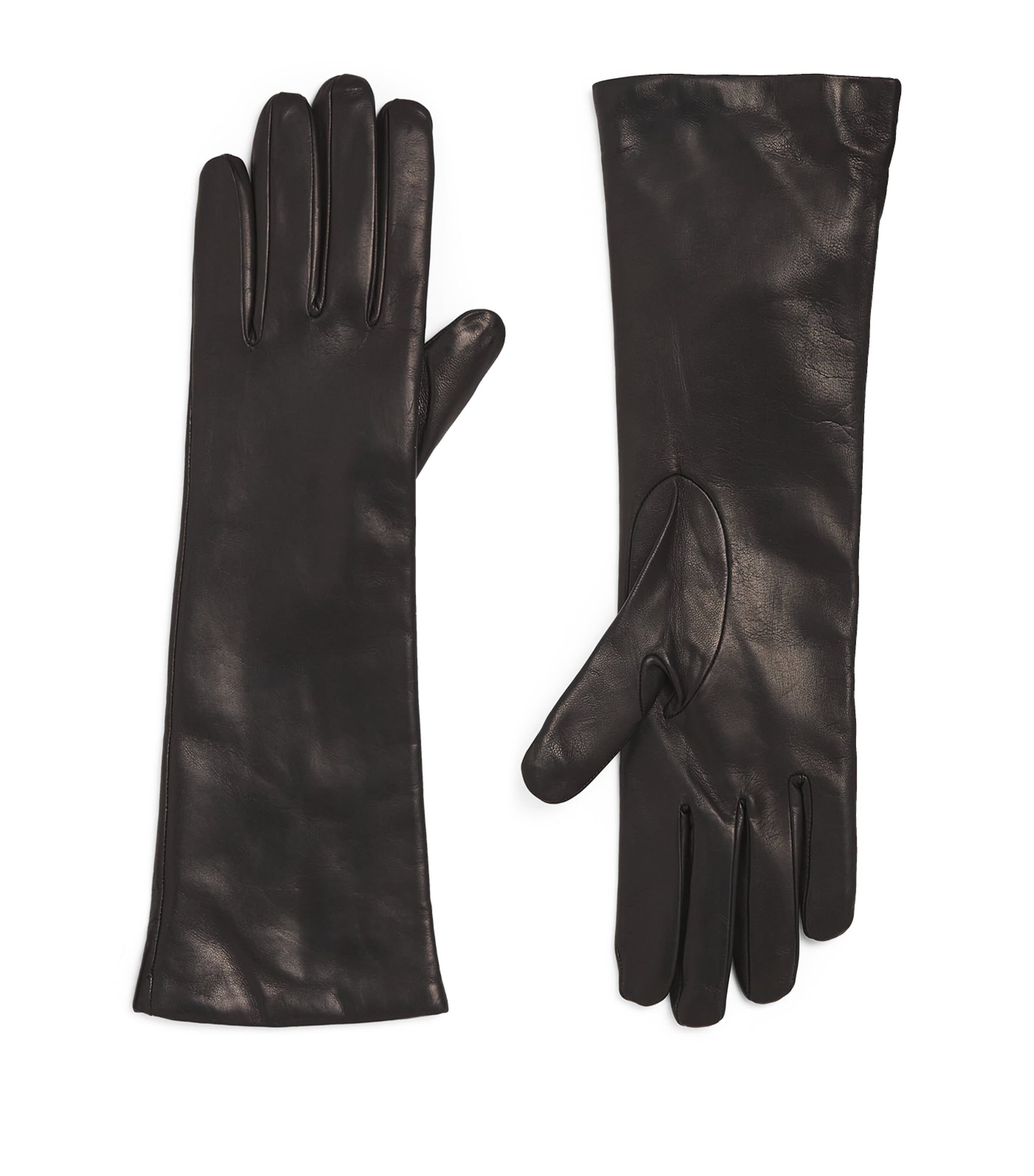 Shop Weekend Max Mara Leather Gloves In Black