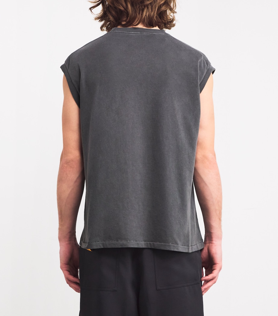 GALLERY DEPT. Mens Cotton-Blend Sleeveless Augi T-Shirt Vintage Black Image 4