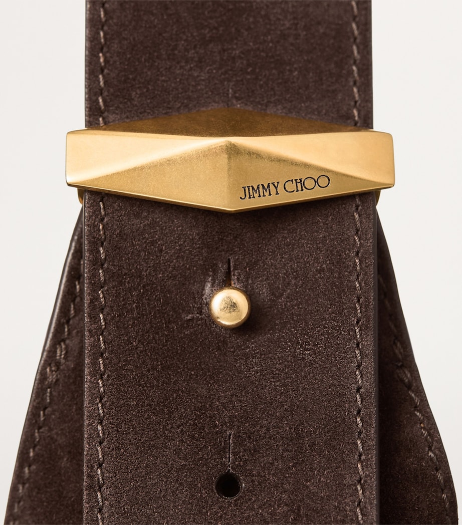 Medium Suede Diamond Shoulder Bag COFFEE/GOLD Image 5
