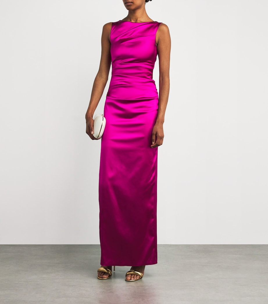 Duchesse Satin Ruched Maxi Dress RAZZMATAZZ Image 2