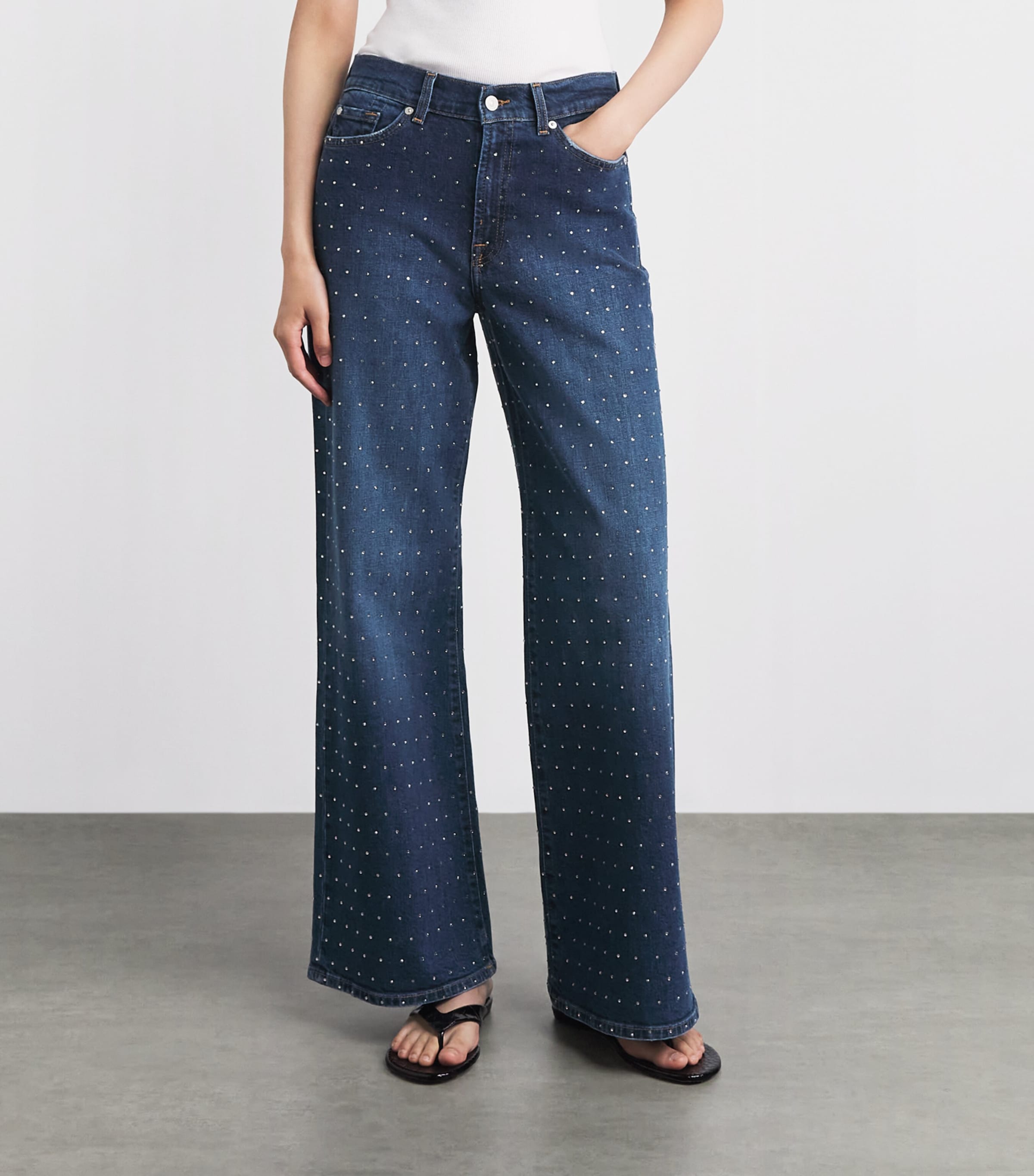 7 For All Mankind Womens Lotta Wide-Leg Jeans Radar Image 4