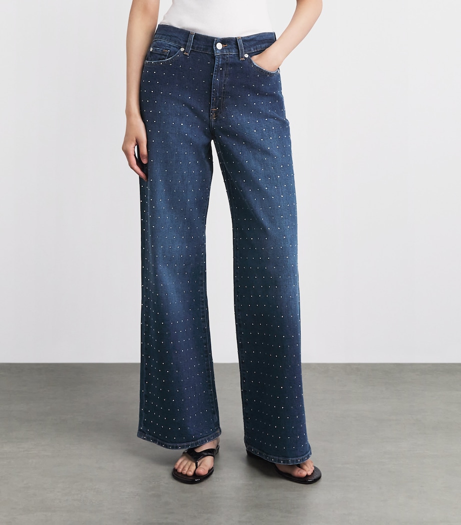 7 For All Mankind Womens Lotta Wide-Leg Jeans Radar Image 4