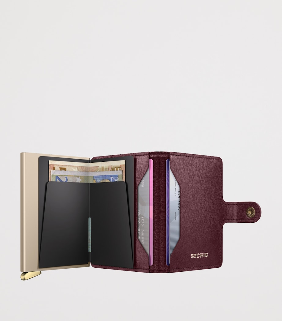 Leather Diamond-Embossed Miniwallet BORDEAUX Image 4