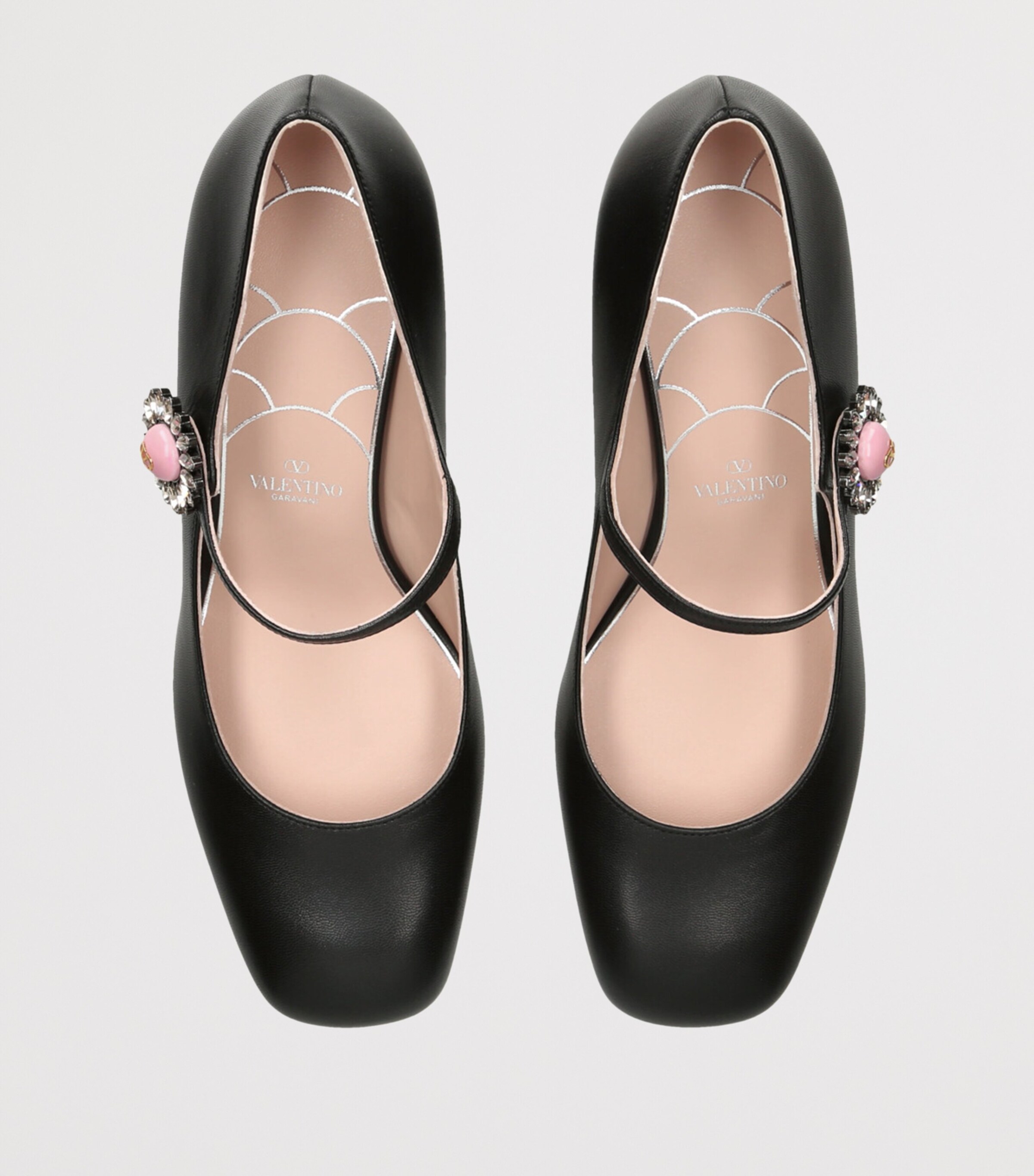 Valentino Garavani Leather Embellished Preshoes Pumps 55 Black/comb Image 4