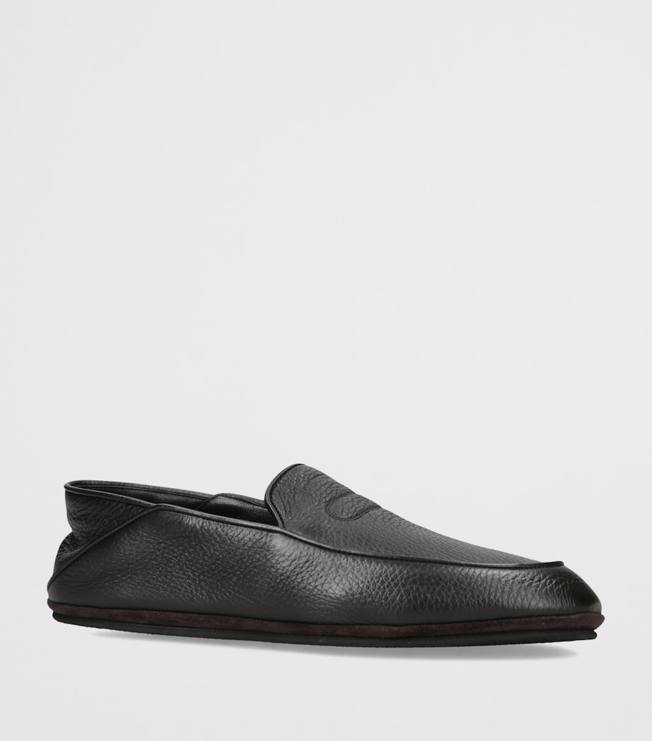 John Lobb Leather Kingston II Slippers Dark Brown Image 2