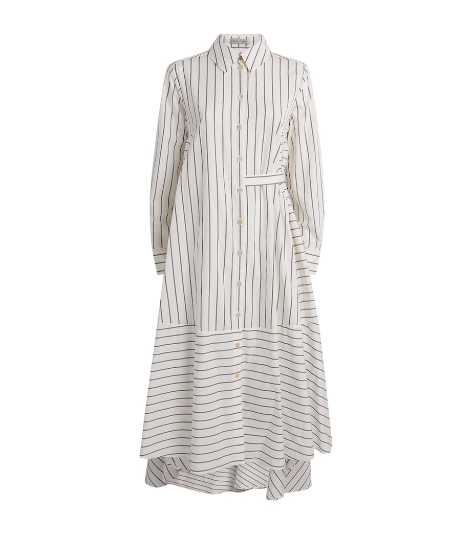 Palmer//Harding Womens Cotton Stripe Prosperity Midi Dress Brown Cttn Dbl Strip Image 1