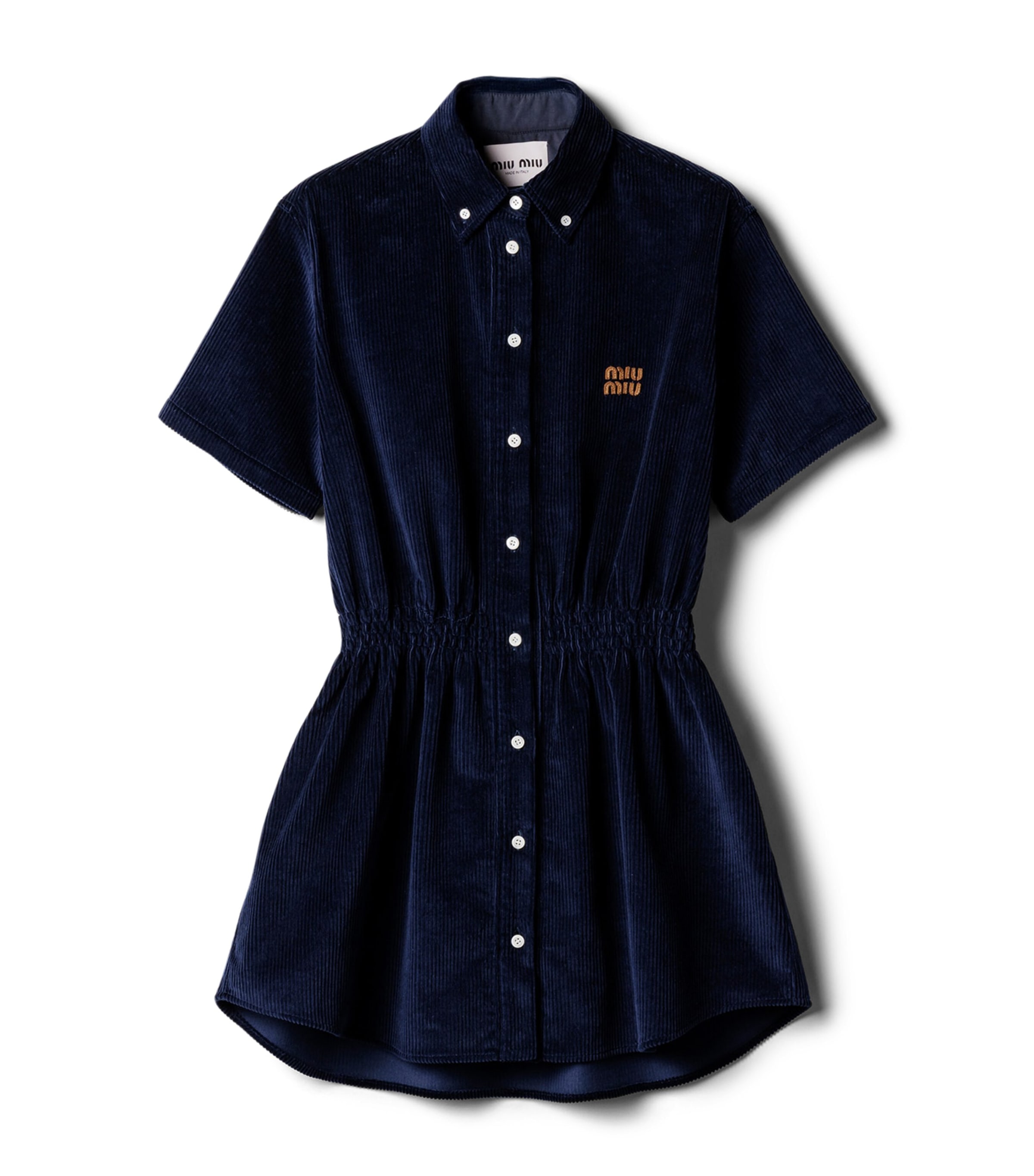 Miu Miu Womens Corduroy Mini Shirt Dress Image 1
