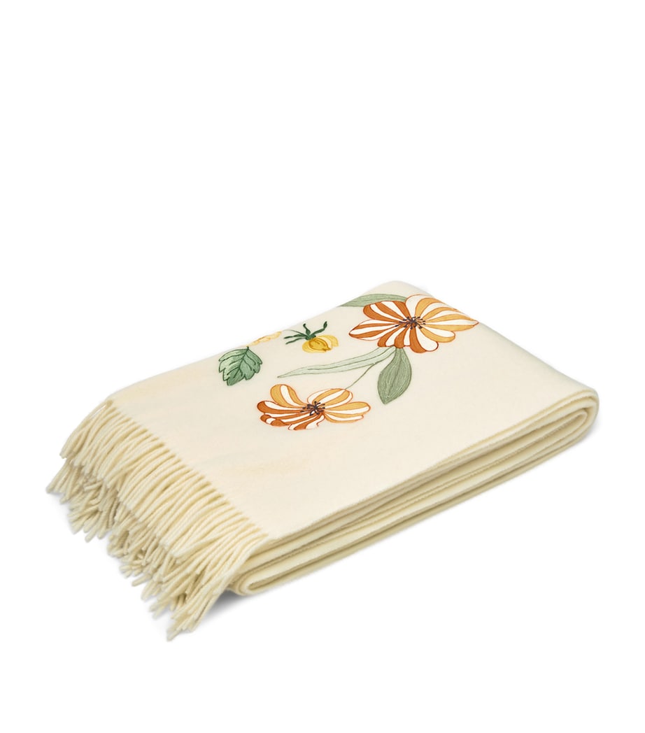Virgin Wool Giardino Throw (132cm × 159cm) CREAM WOOL Image 2