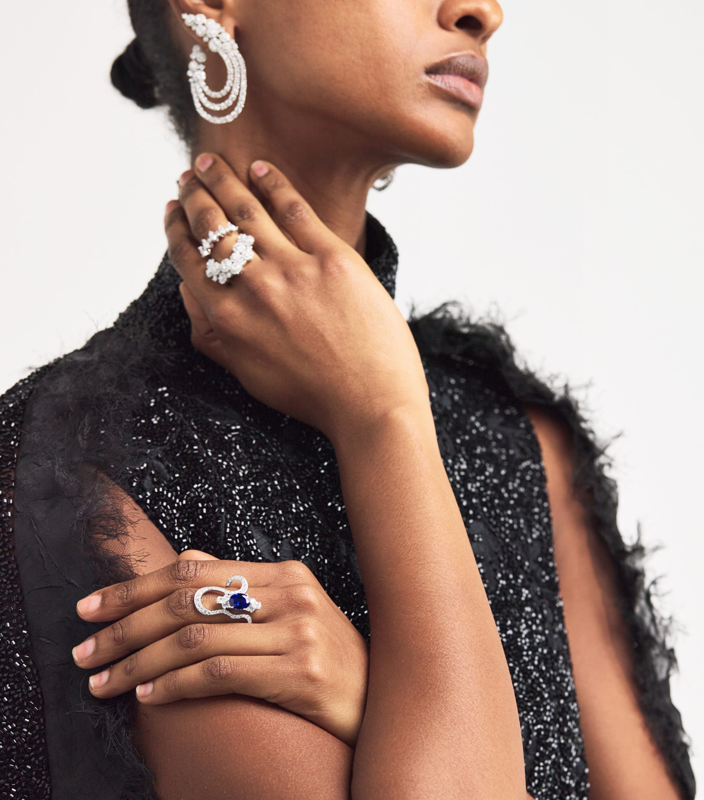 Yeprem White Gold, Diamond and Sapphire Reign Supreme Ring White Gold Image 2