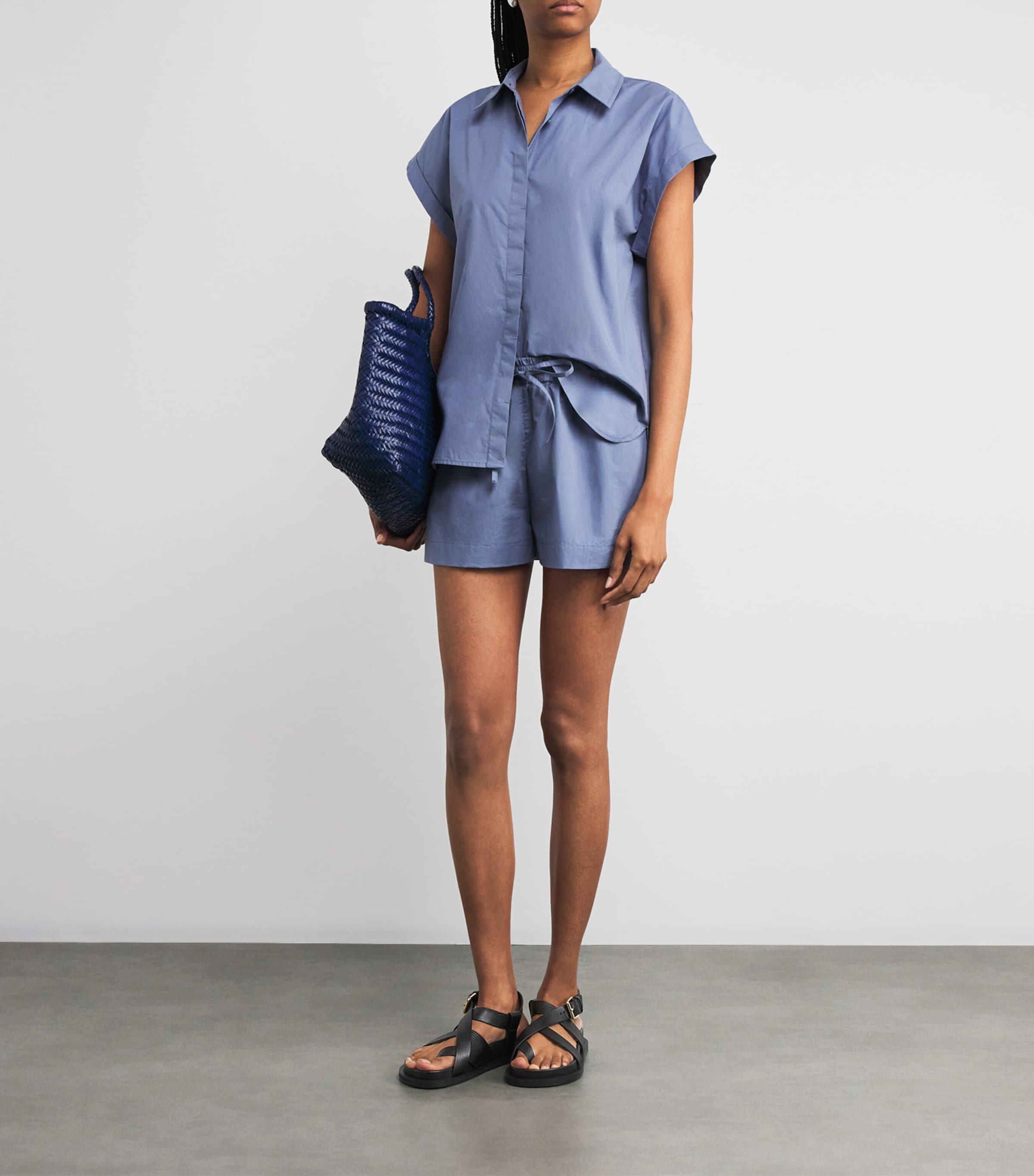 Leather Elbert Sandals BLACK EMBSSED LIZARD Image 6