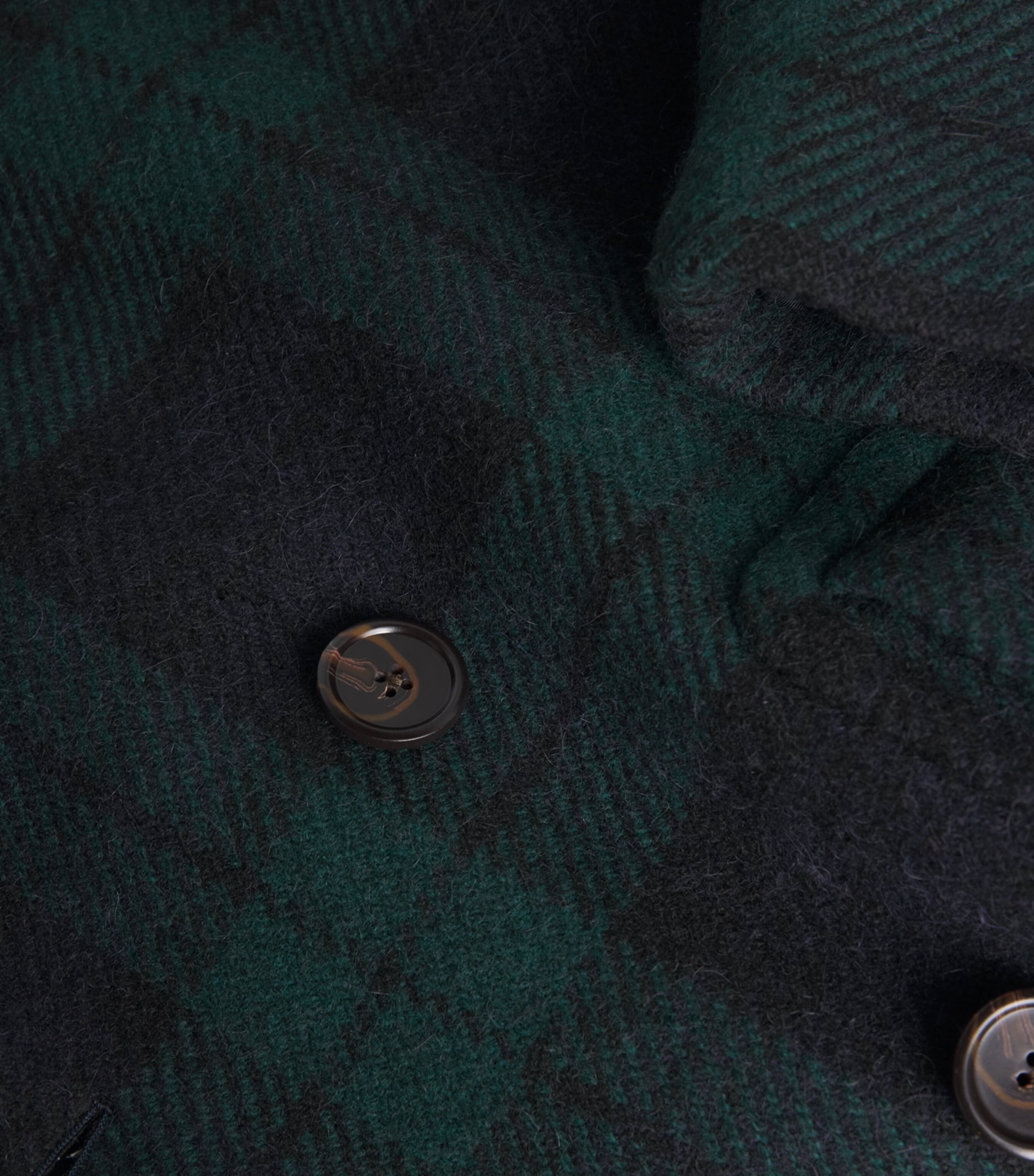 Wool Tweed Double-Breasted Overcoat BLACK Image 5