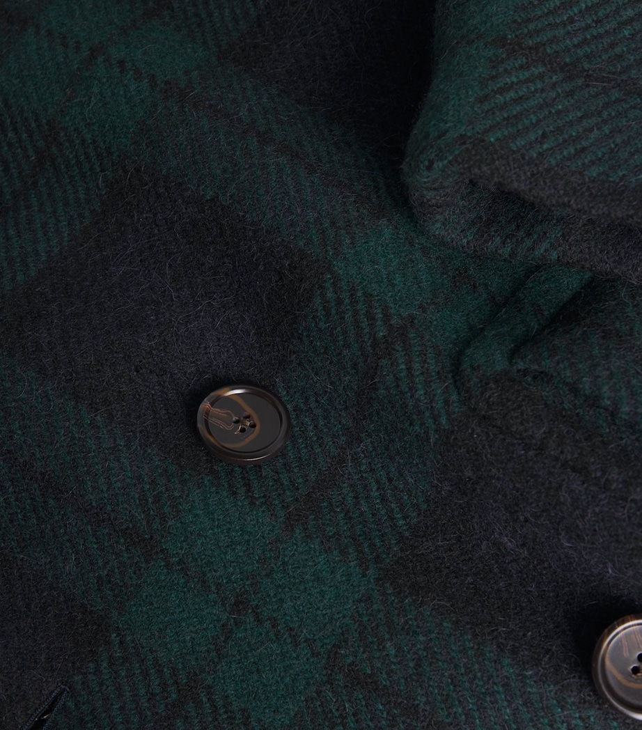 Wool Tweed Double-Breasted Overcoat BLACK Image 5