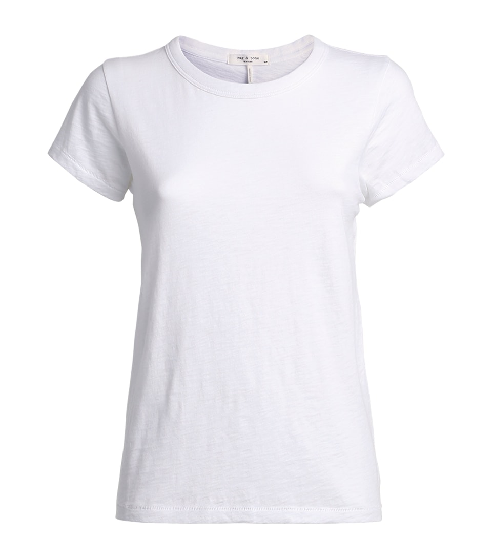 Womens Bright White Round Neck Cotton-jersey T-shirt